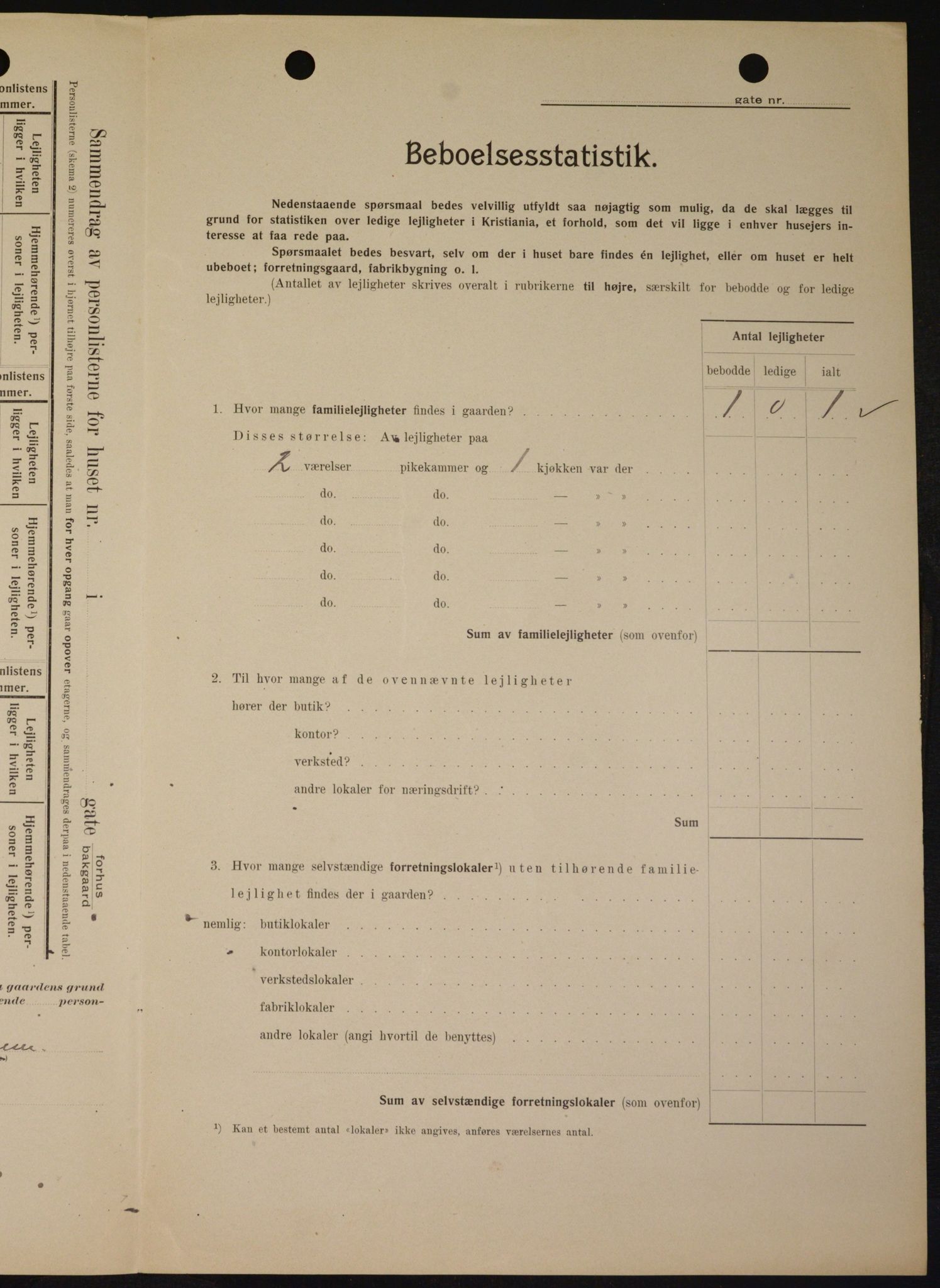 OBA, Kommunal folketelling 1.2.1909 for Kristiania kjøpstad, 1909, s. 92548