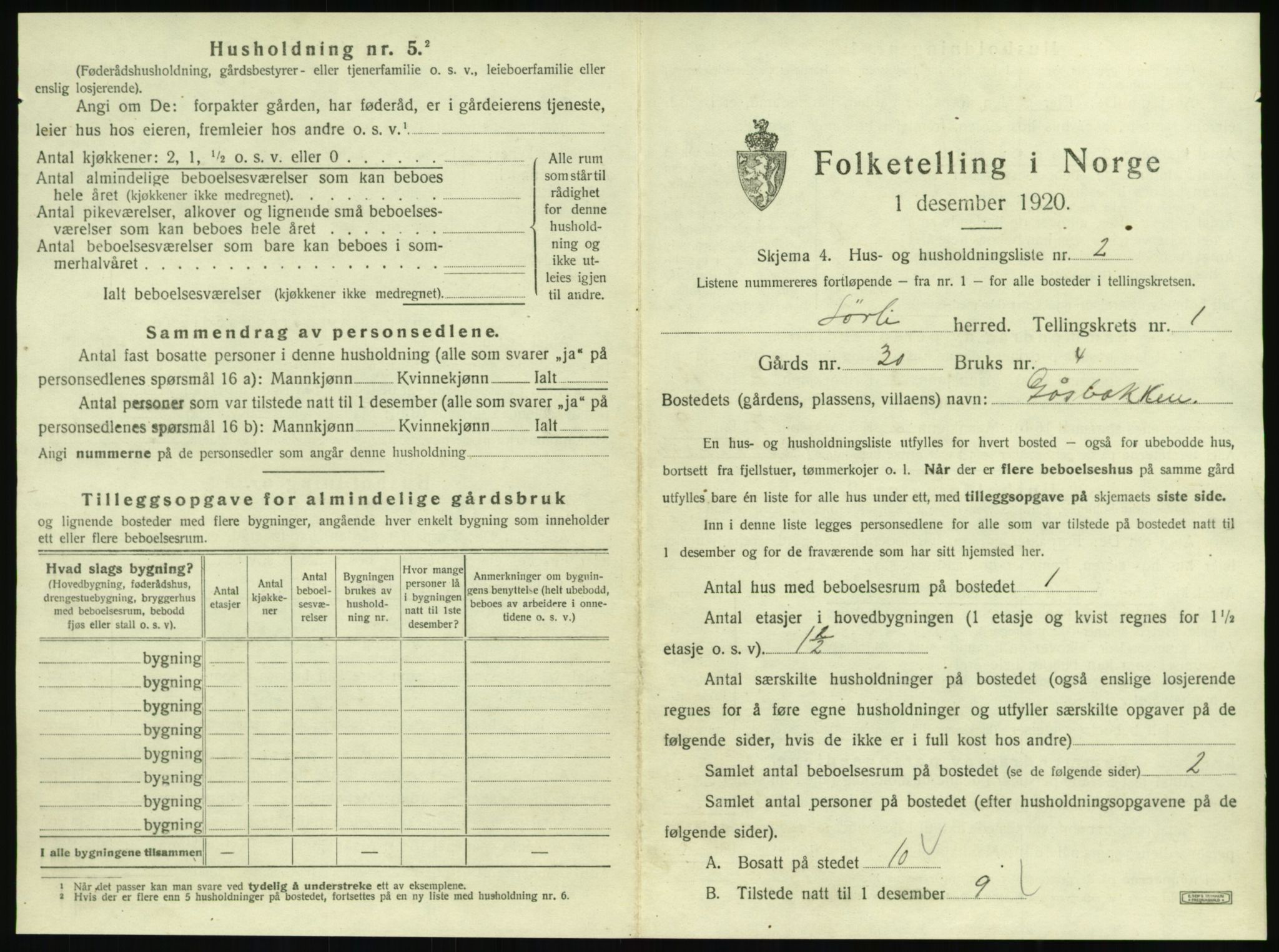 SAT, Folketelling 1920 for 1737 Sørli herred, 1920, s. 23