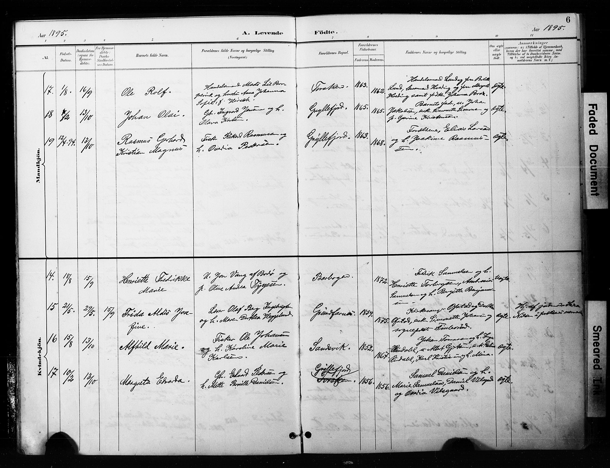 Berg sokneprestkontor, AV/SATØ-S-1318/G/Ga/Gaa/L0006kirke: Ministerialbok nr. 6, 1894-1904, s. 6