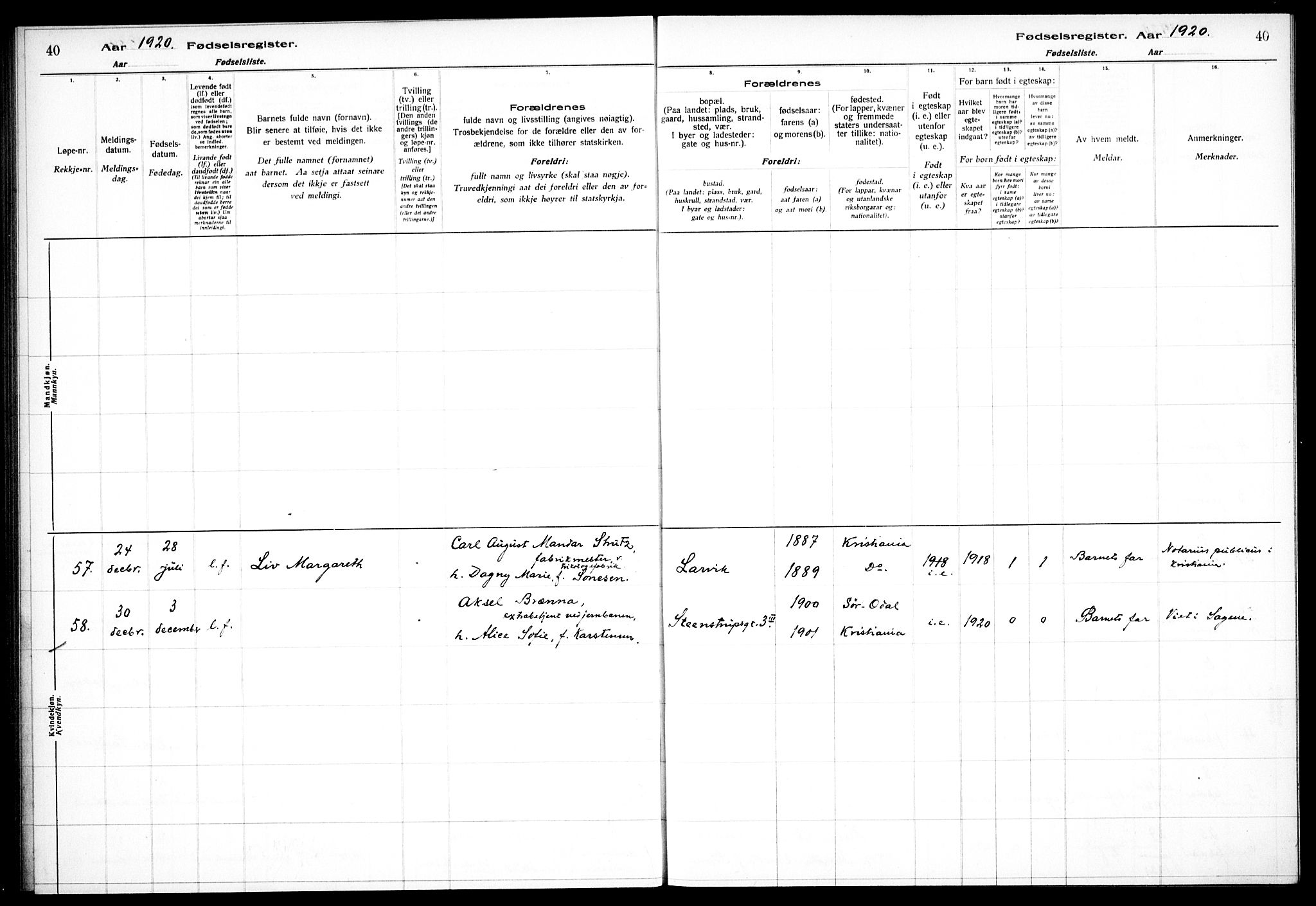 Hauge prestekontor Kirkebøker, AV/SAO-A-10849/J/Ja/L0001: Fødselsregister nr. 1, 1917-1938, s. 40