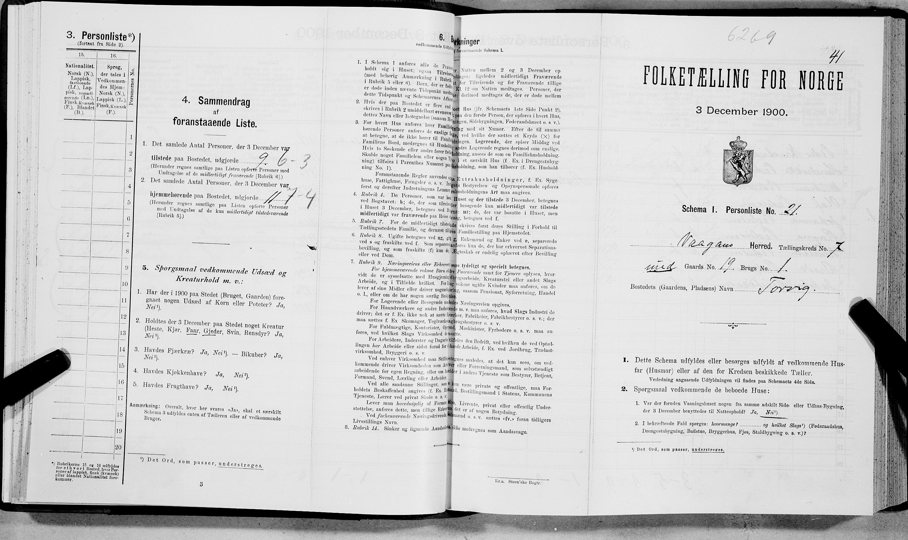 SAT, Folketelling 1900 for 1865 Vågan herred, 1900, s. 939