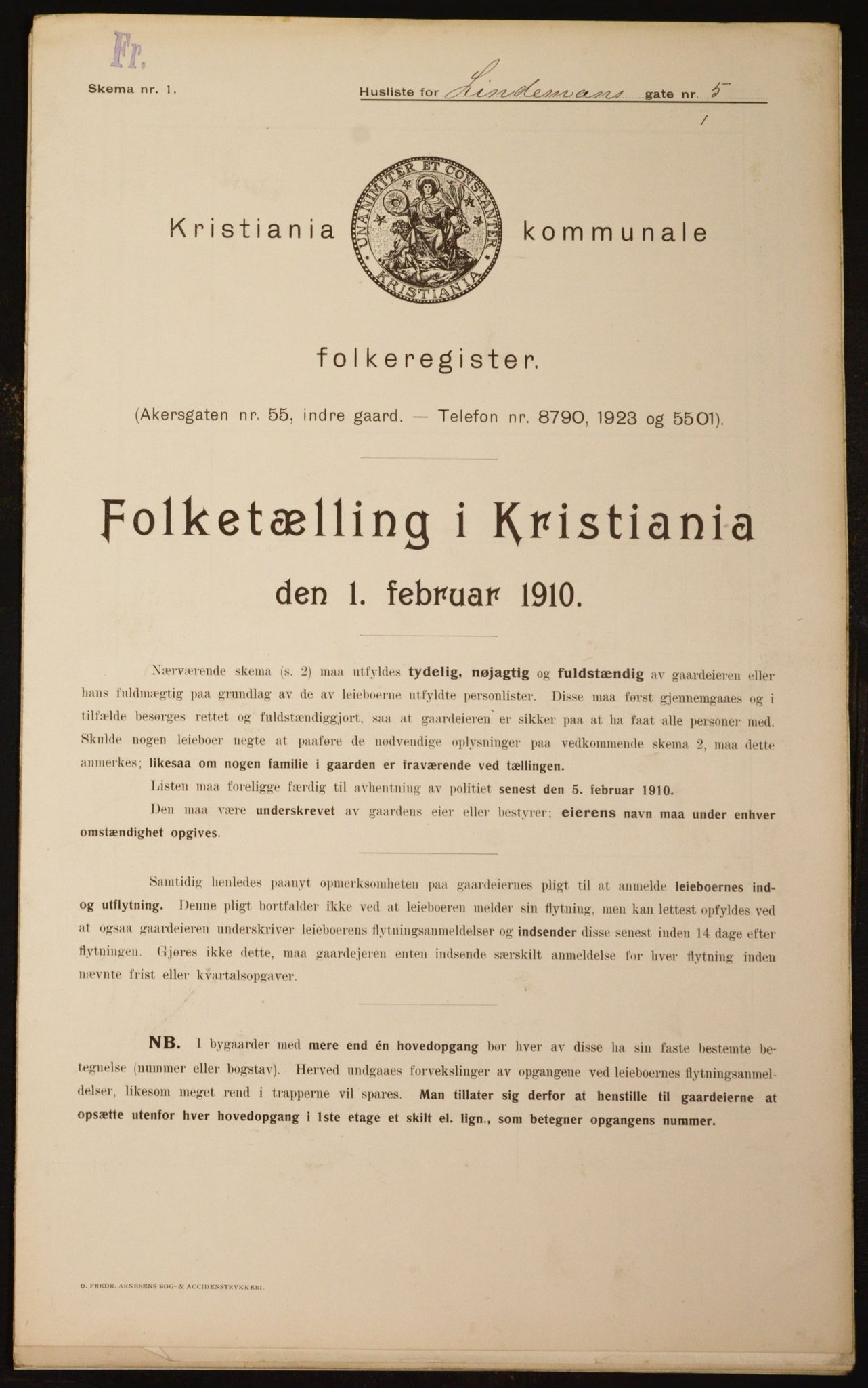 OBA, Kommunal folketelling 1.2.1910 for Kristiania, 1910, s. 55676