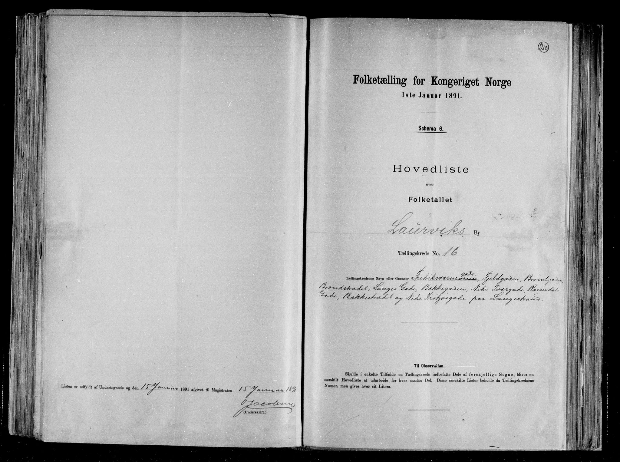 RA, Folketelling 1891 for 0707 Larvik kjøpstad, 1891, s. 36