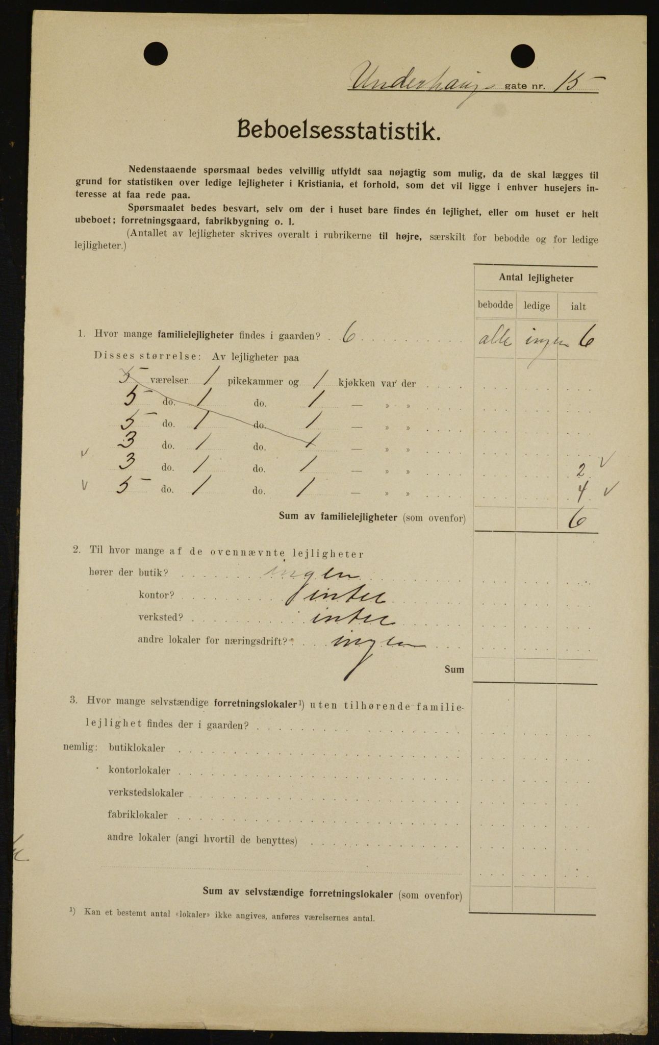 OBA, Kommunal folketelling 1.2.1909 for Kristiania kjøpstad, 1909, s. 108776