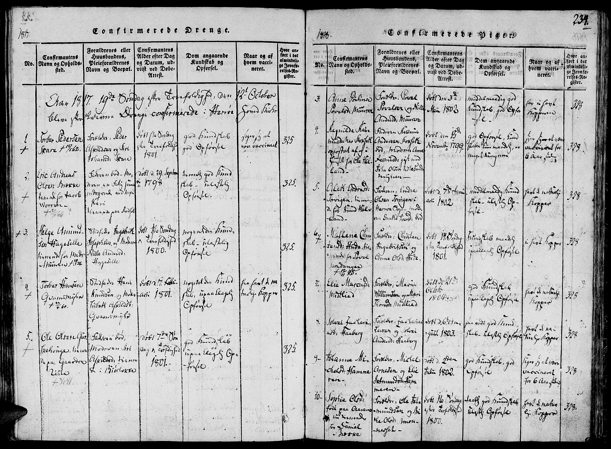Ministerialprotokoller, klokkerbøker og fødselsregistre - Møre og Romsdal, AV/SAT-A-1454/503/L0033: Ministerialbok nr. 503A01, 1816-1841, s. 234