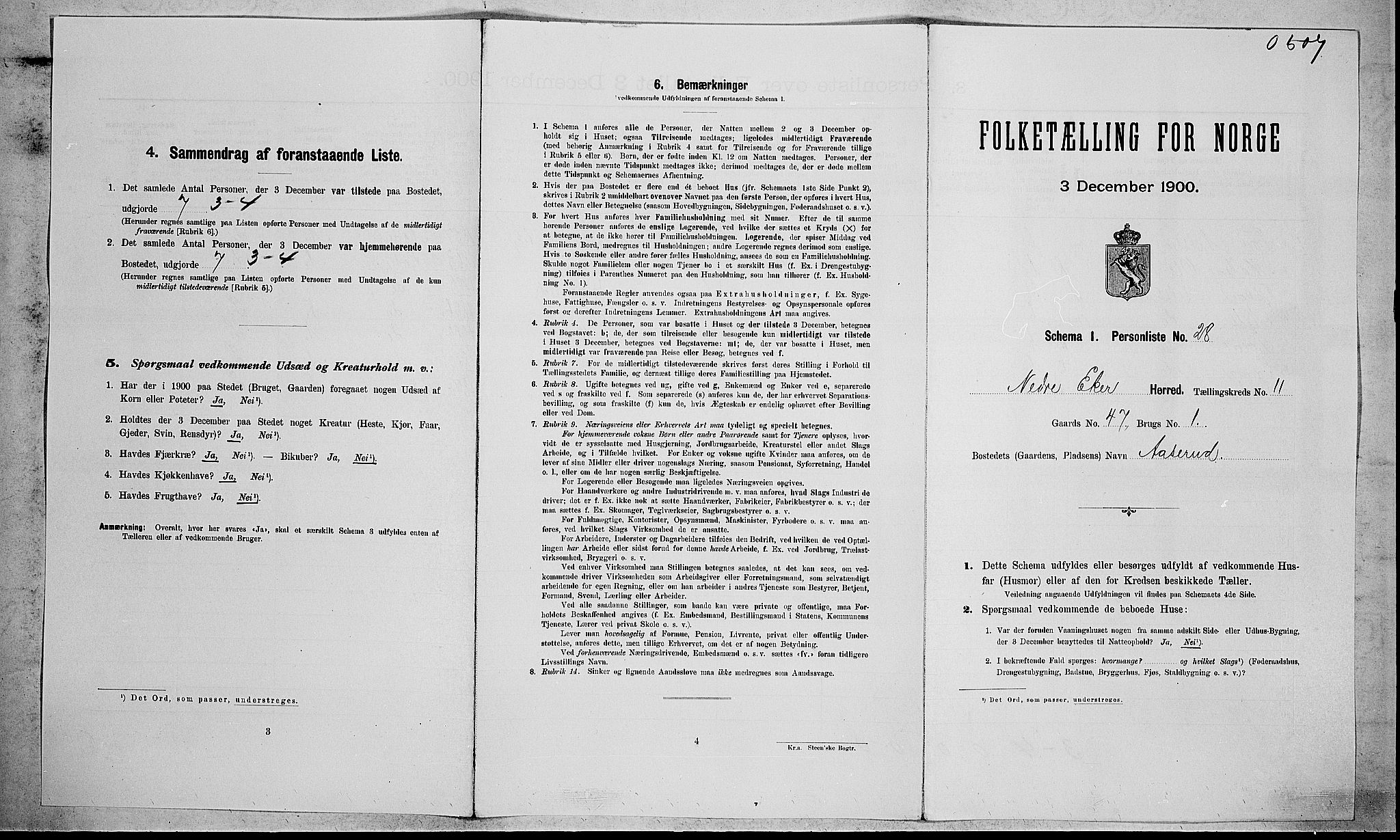 RA, Folketelling 1900 for 0625 Nedre Eiker herred, 1900, s. 1444