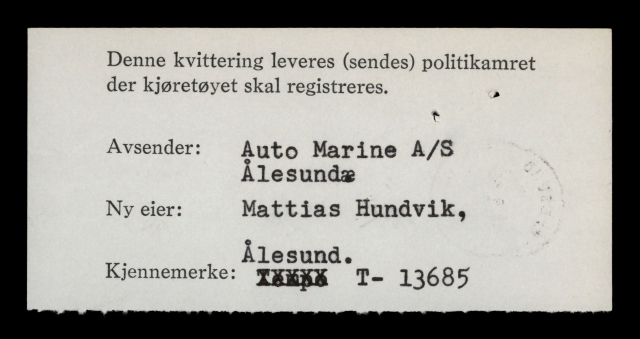 Møre og Romsdal vegkontor - Ålesund trafikkstasjon, AV/SAT-A-4099/F/Fe/L0040: Registreringskort for kjøretøy T 13531 - T 13709, 1927-1998, s. 2650