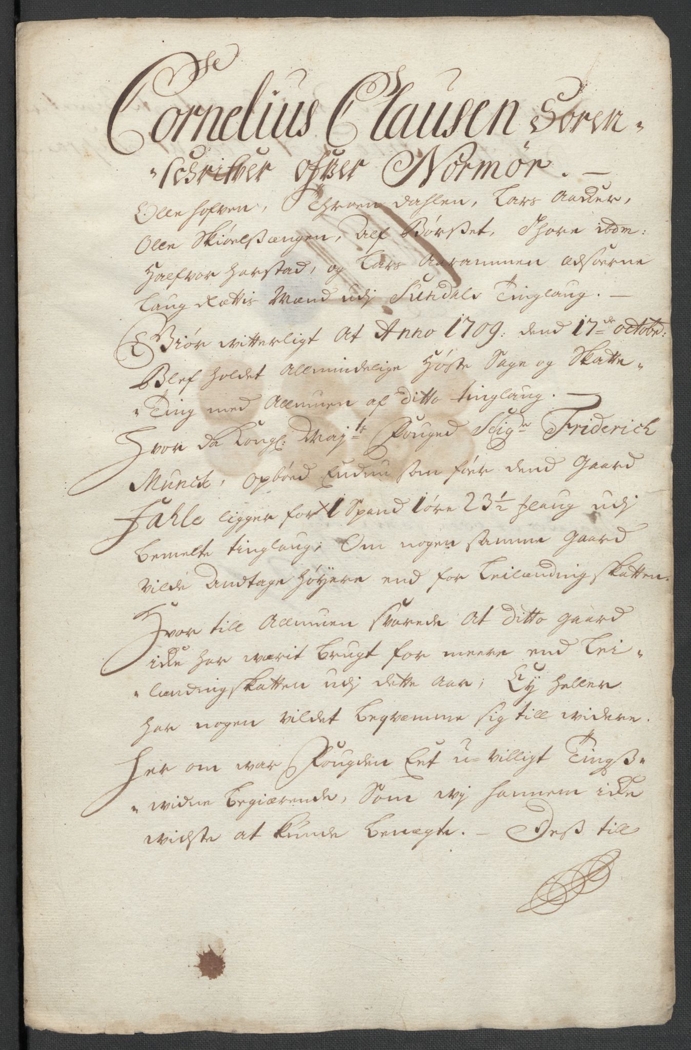 Rentekammeret inntil 1814, Reviderte regnskaper, Fogderegnskap, RA/EA-4092/R56/L3744: Fogderegnskap Nordmøre, 1709-1710, s. 140