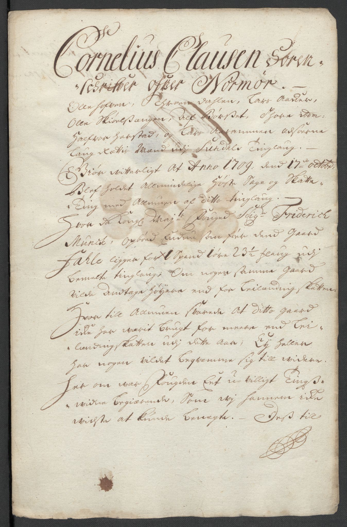 Rentekammeret inntil 1814, Reviderte regnskaper, Fogderegnskap, AV/RA-EA-4092/R56/L3744: Fogderegnskap Nordmøre, 1709-1710, s. 140