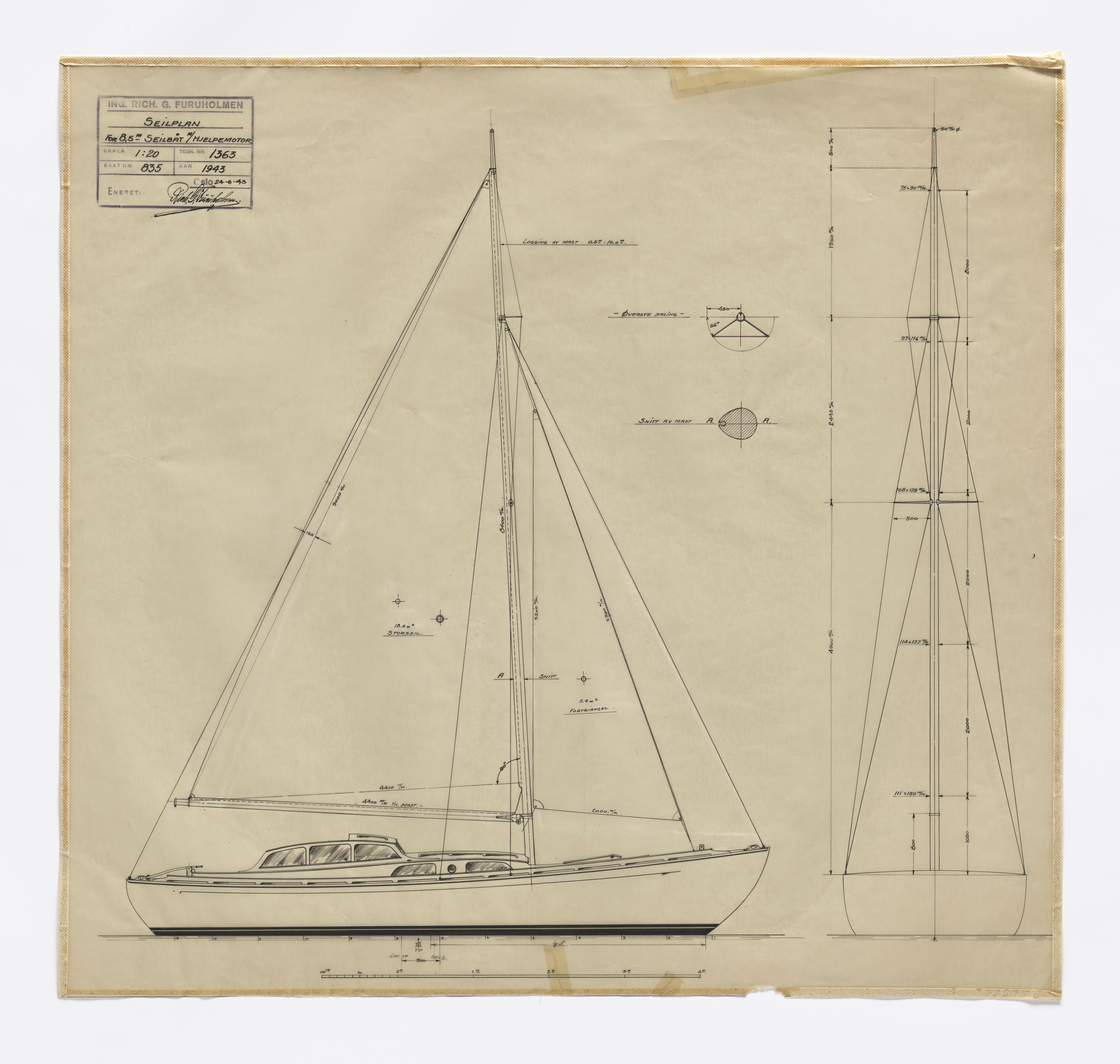 Furuholmen & Scheen, AFM/OM-1003/T/Ta/L0006/0001: Motorseiler / Furuholmen, 1934-1944