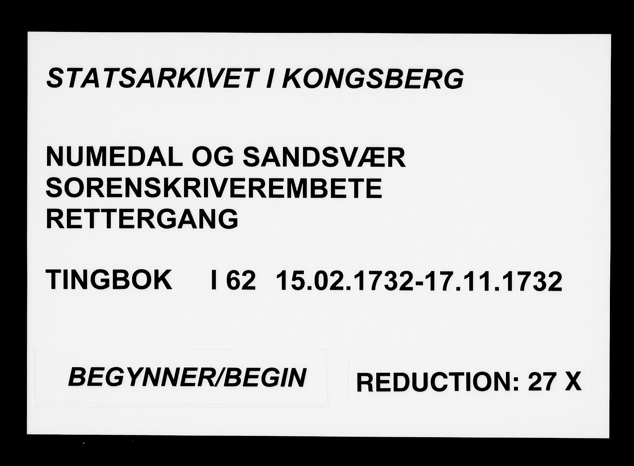 Numedal og Sandsvær sorenskriveri, AV/SAKO-A-128/F/Fa/Faa/L0062: Tingbøker, 1732