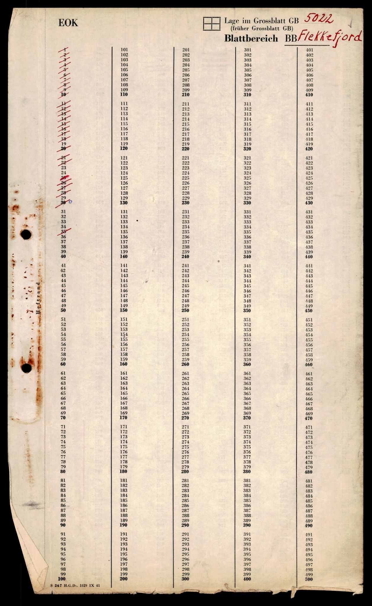 Forsvarets Overkommando. 2 kontor. Arkiv 11.4. Spredte tyske arkivsaker, RA/RAFA-7031/D/Dar/Dara/L0011: Korrespondanse og kartreferanser, 1940-1945, s. 1