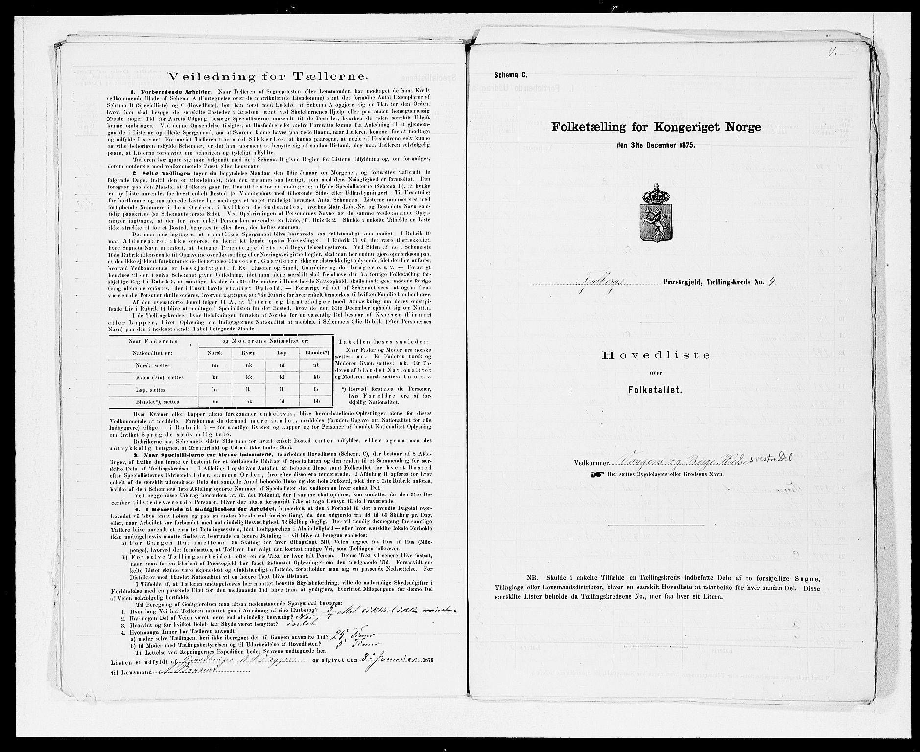 SAB, Folketelling 1875 for 1213P Fjelberg prestegjeld, 1875, s. 8