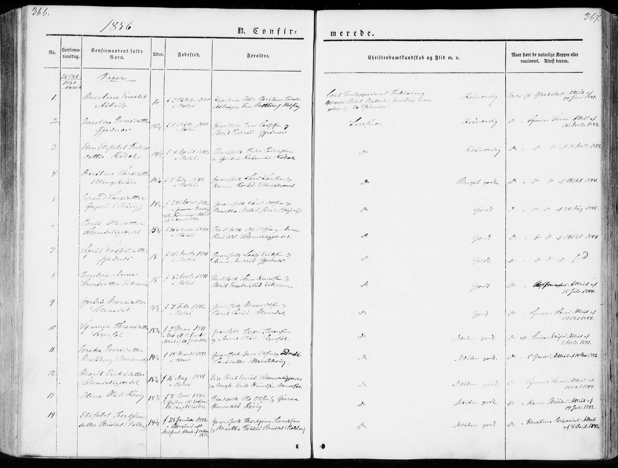 Ministerialprotokoller, klokkerbøker og fødselsregistre - Møre og Romsdal, AV/SAT-A-1454/555/L0653: Ministerialbok nr. 555A04, 1843-1869, s. 366-367