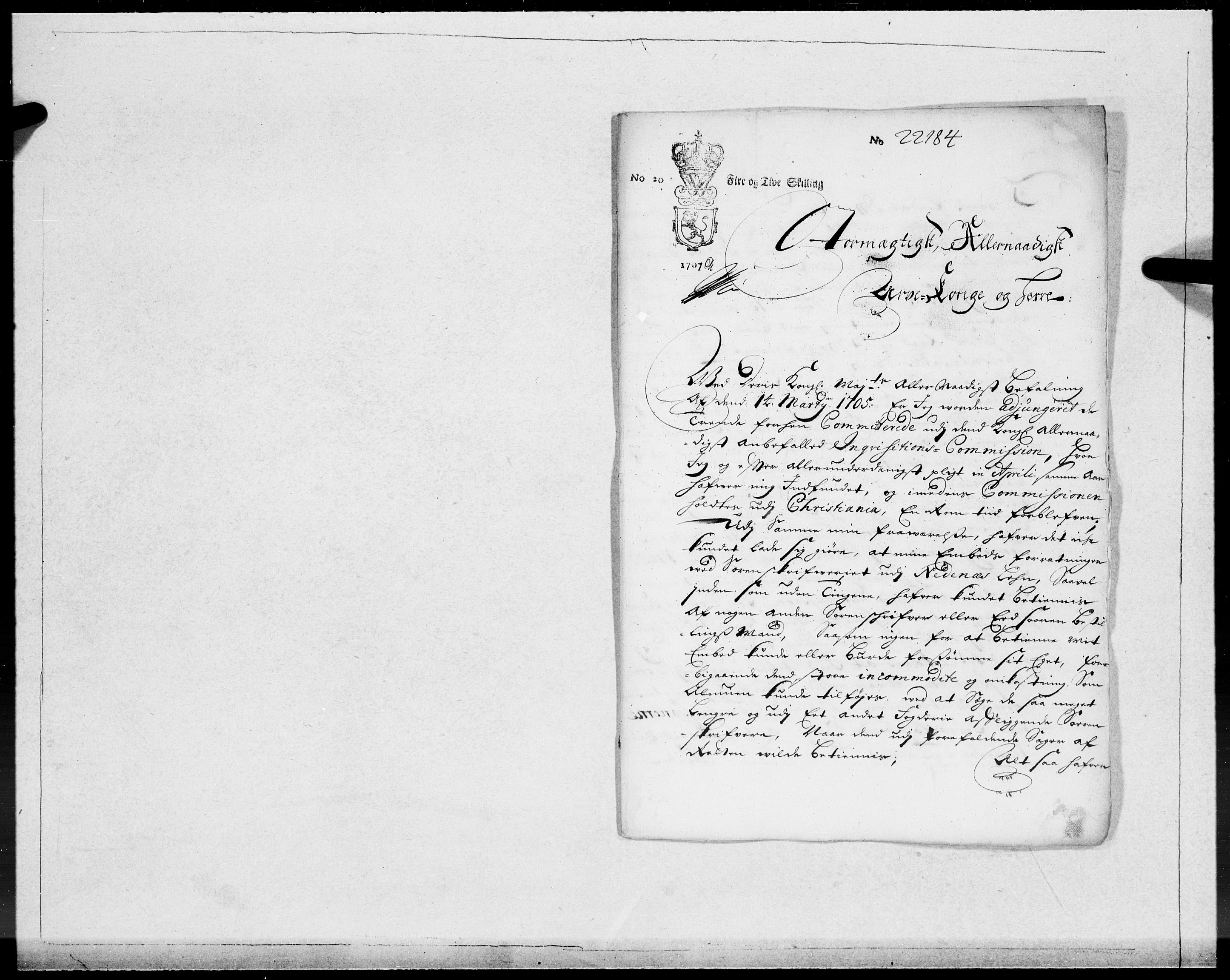 Danske Kanselli 1572-1799, AV/RA-EA-3023/F/Fc/Fcc/Fcca/L0064: Norske innlegg 1572-1799, 1707, s. 28