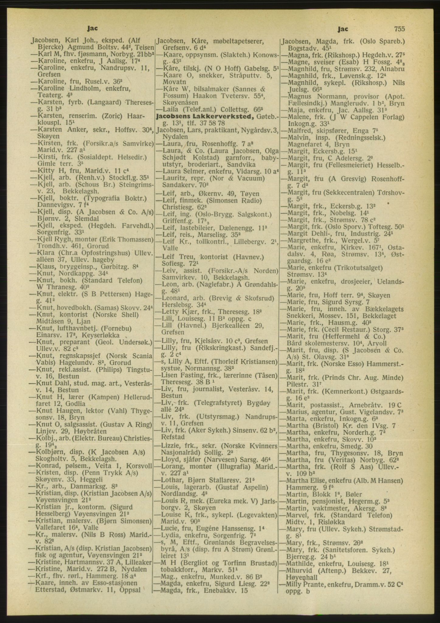 Kristiania/Oslo adressebok, PUBL/-, 1956-1957, s. 755