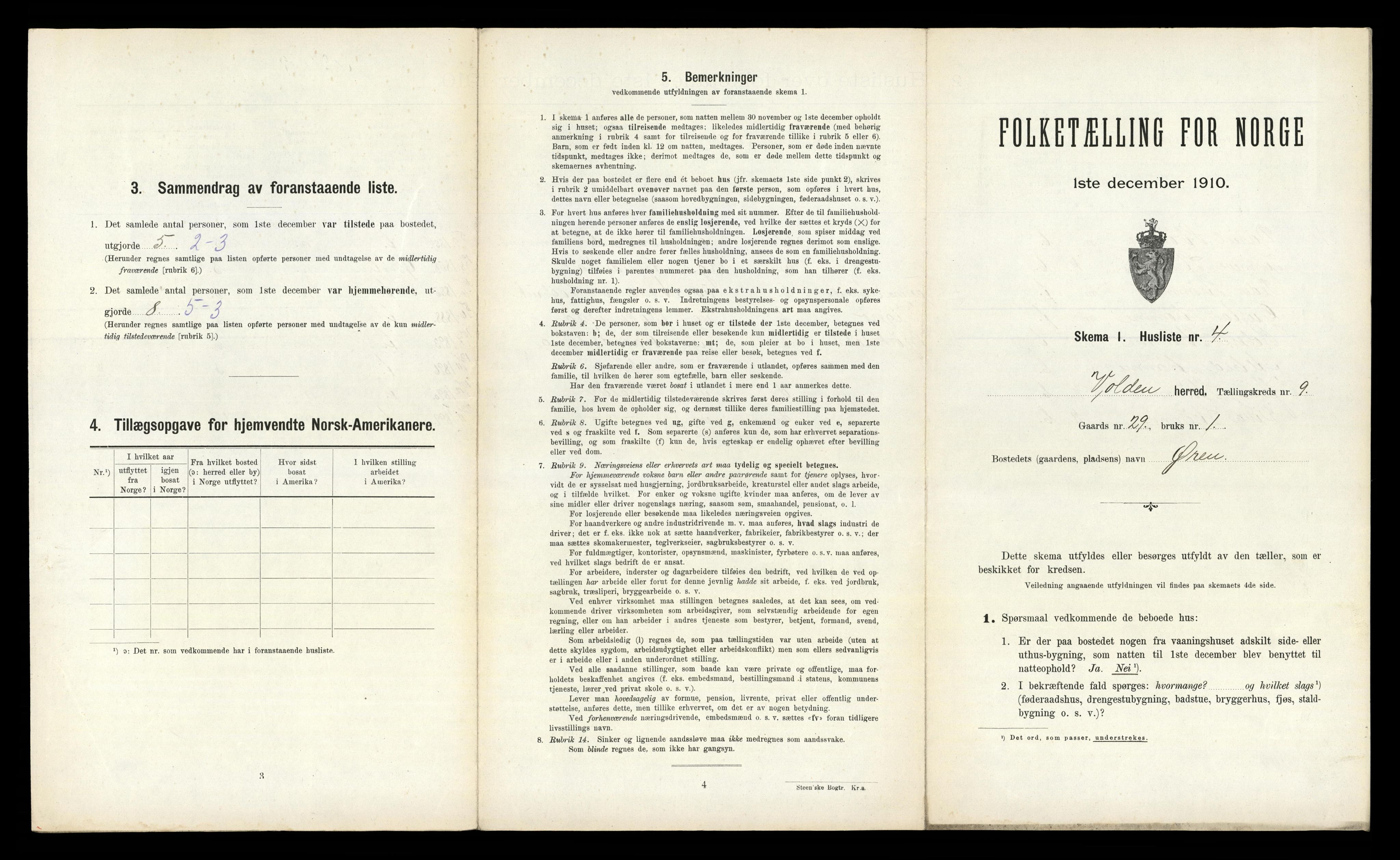 RA, Folketelling 1910 for 1519 Volda herred, 1910, s. 724