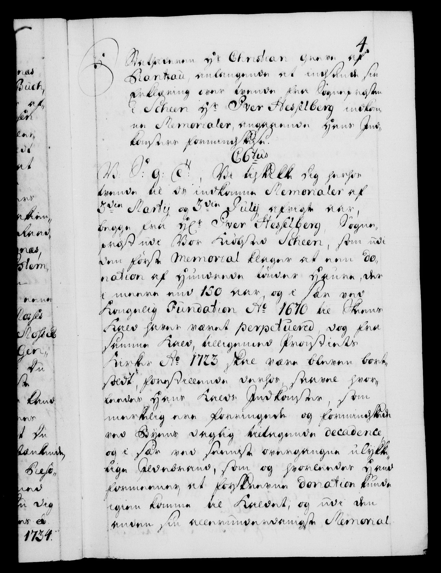 Danske Kanselli 1572-1799, AV/RA-EA-3023/F/Fc/Fca/Fcab/L0026: Norske tegnelser, 1734-1735, s. 4a