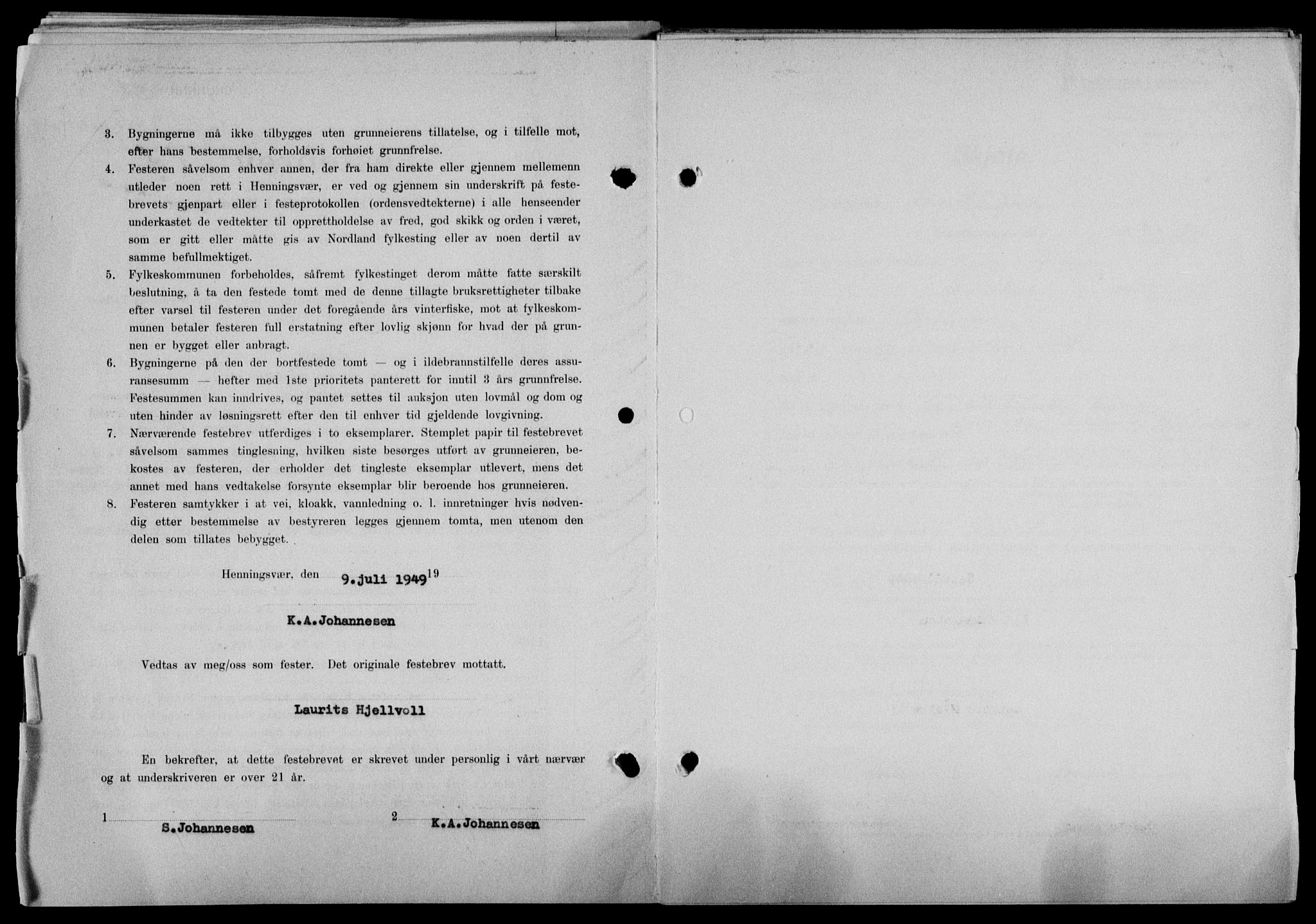 Lofoten sorenskriveri, SAT/A-0017/1/2/2C/L0021a: Pantebok nr. 21a, 1949-1949, Dagboknr: 1718/1949