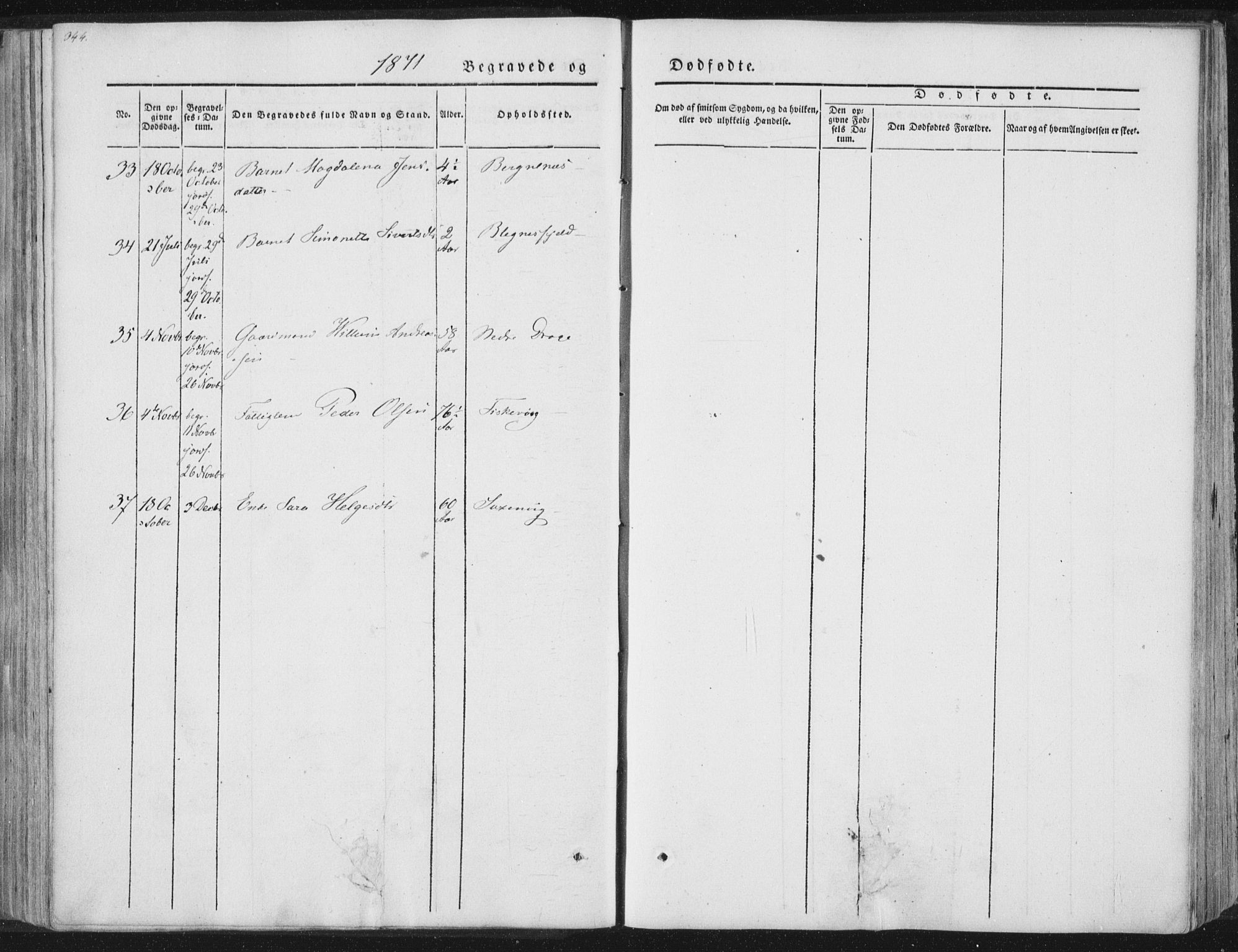 Ministerialprotokoller, klokkerbøker og fødselsregistre - Nordland, AV/SAT-A-1459/847/L0667: Ministerialbok nr. 847A07, 1842-1871, s. 344