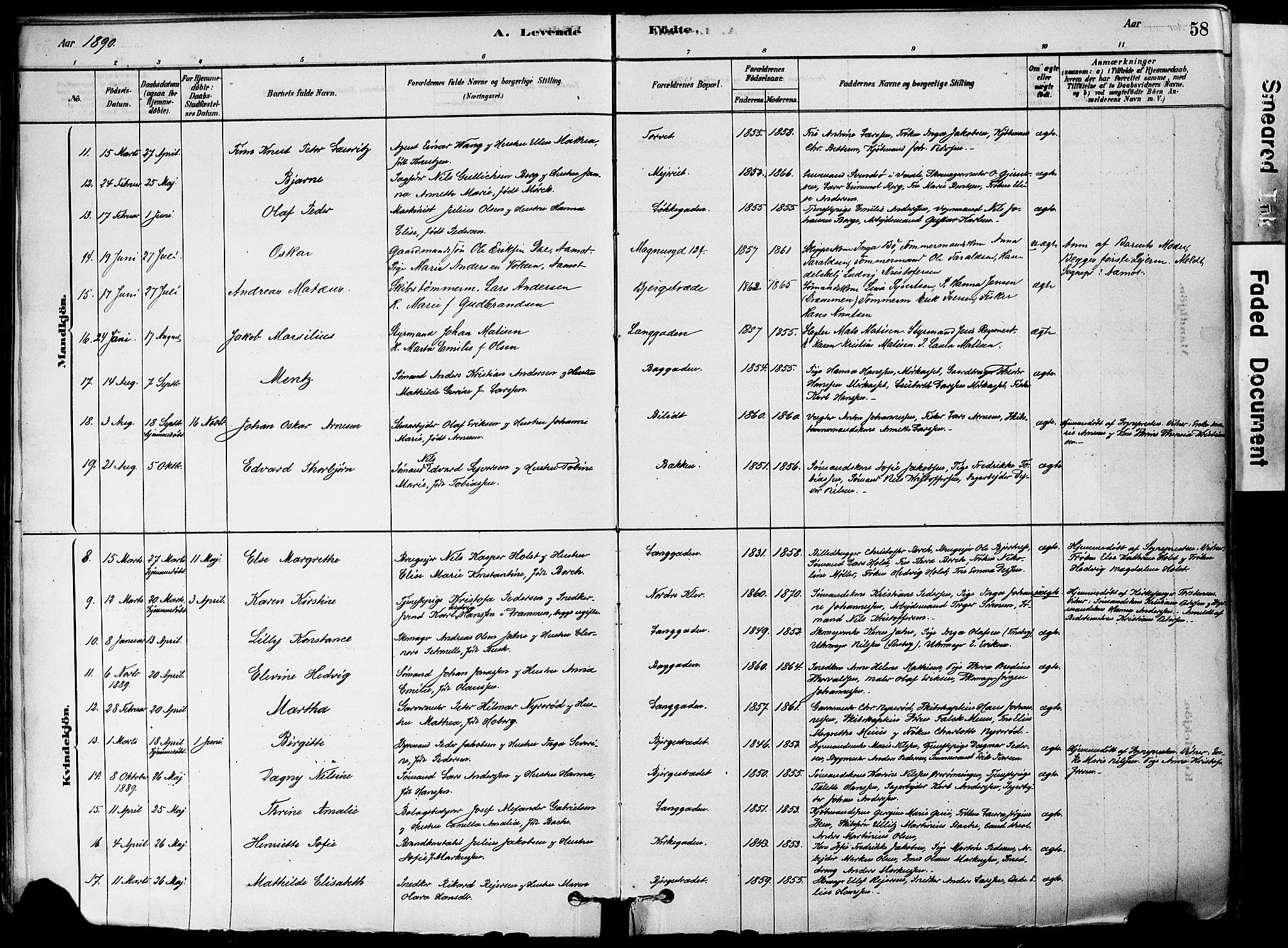 Holmestrand kirkebøker, SAKO/A-346/F/Fa/L0004: Ministerialbok nr. 4, 1880-1901, s. 58