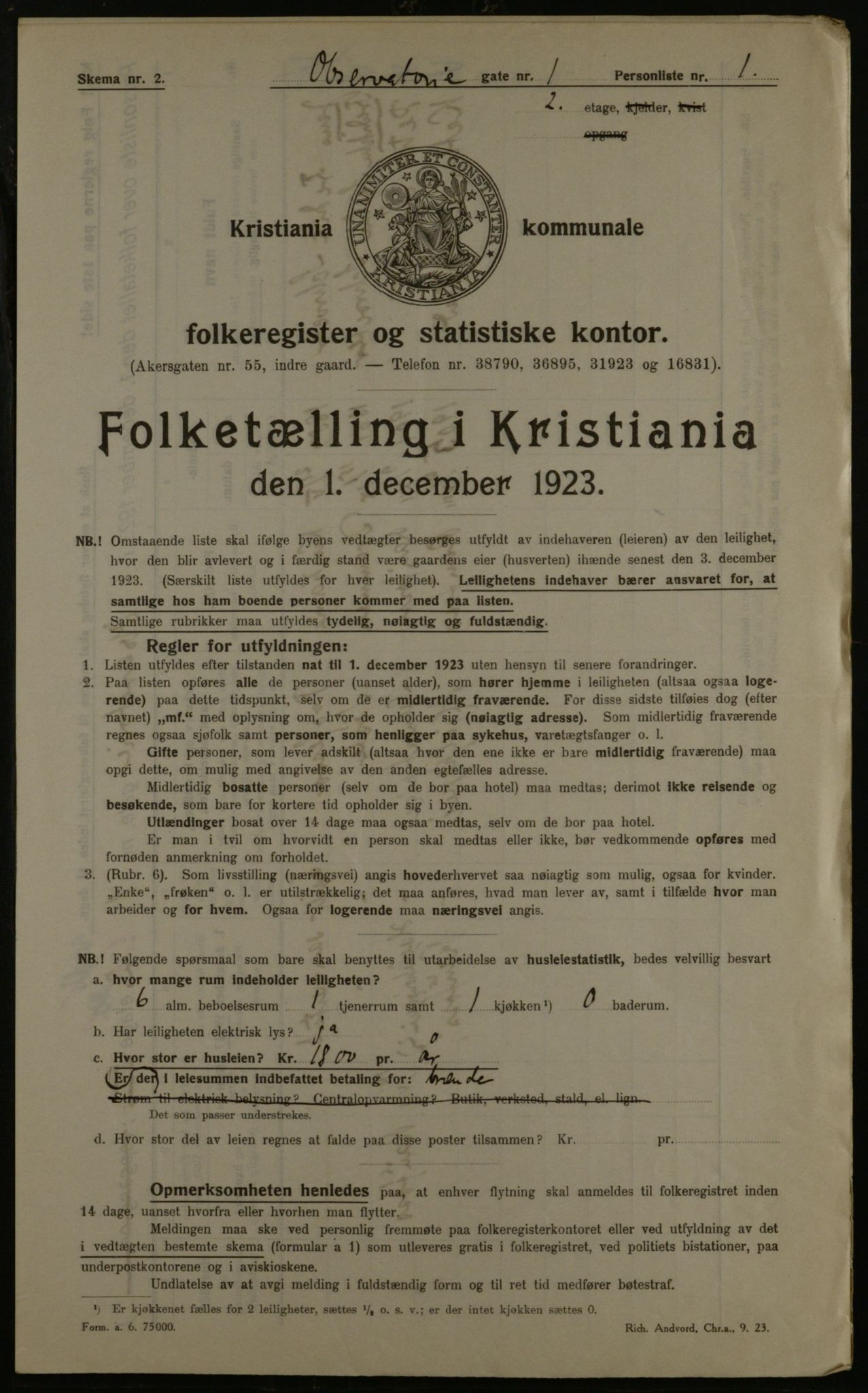 OBA, Kommunal folketelling 1.12.1923 for Kristiania, 1923, s. 81414