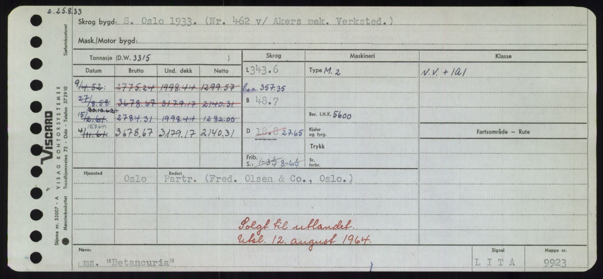 Sjøfartsdirektoratet med forløpere, Skipsmålingen, AV/RA-S-1627/H/Hd/L0003: Fartøy, B-Bev, s. 947