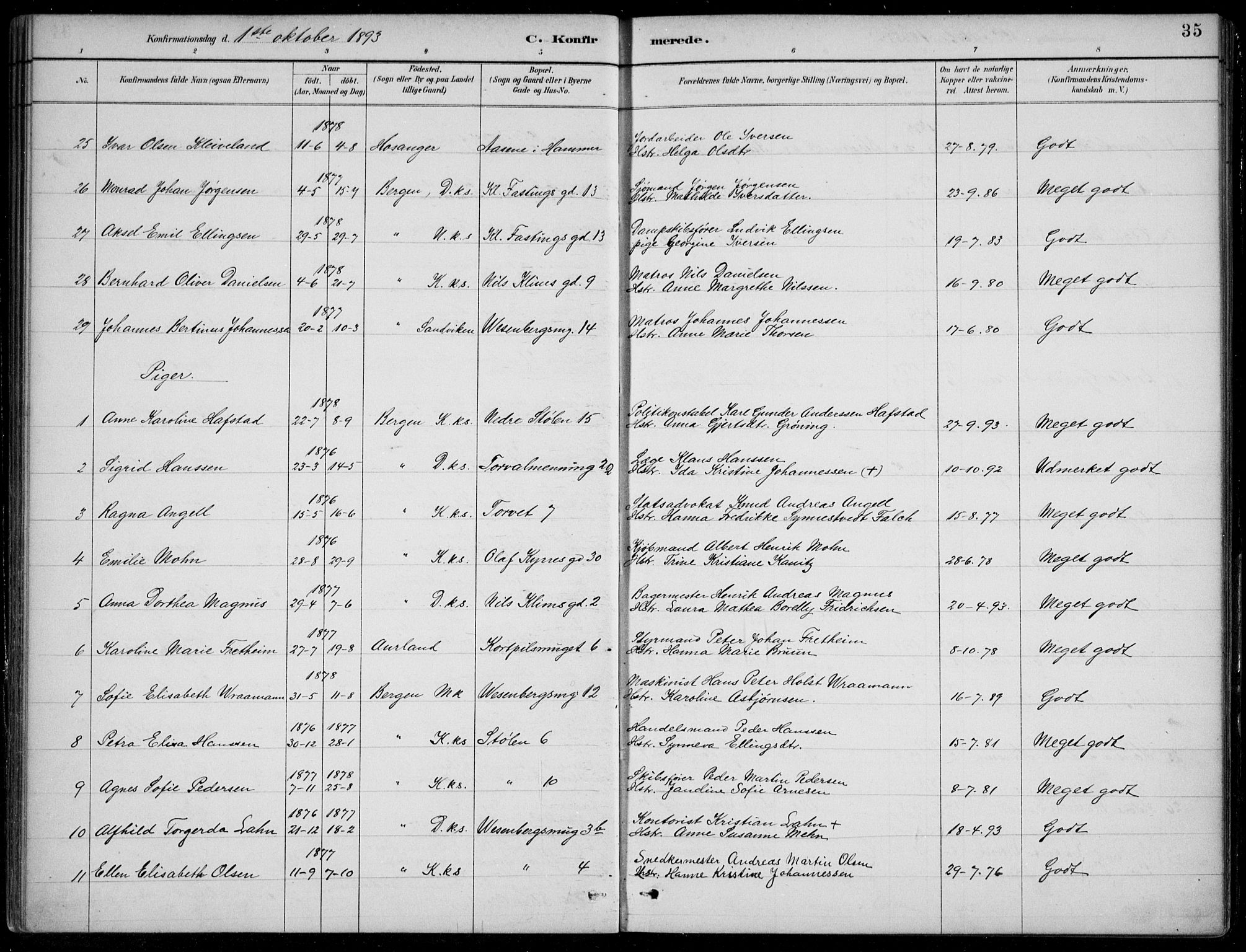 Mariakirken Sokneprestembete, AV/SAB-A-76901/H/Hab/L0008: Klokkerbok nr. A 8, 1889-1908, s. 35
