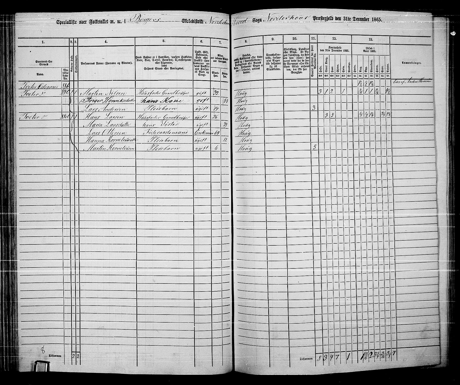 RA, Folketelling 1865 for 0613L Norderhov prestegjeld, Norderhov sokn, Haug sokn og Lunder sokn, 1865, s. 91