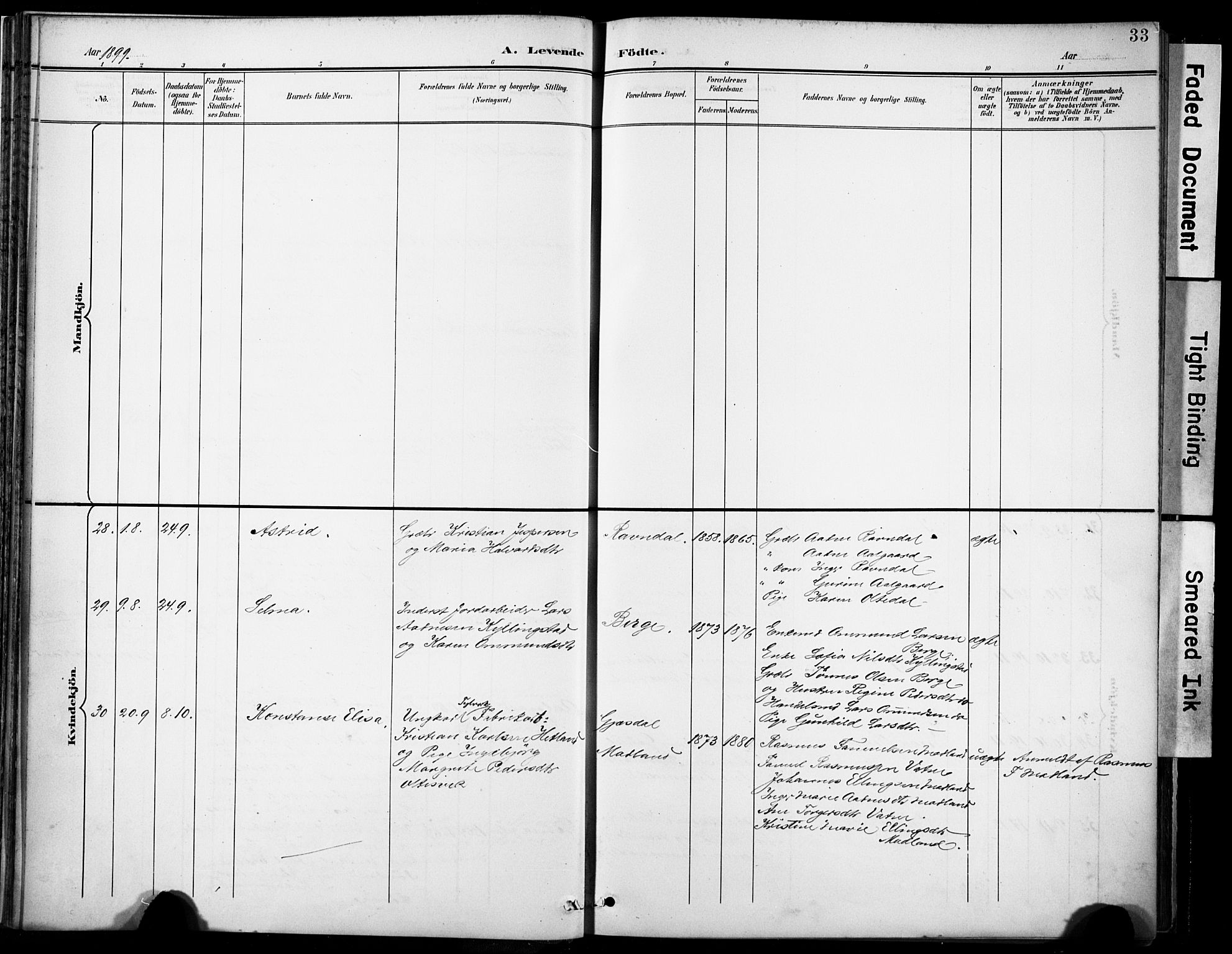 Lye sokneprestkontor, AV/SAST-A-101794/001/30BA/L0012: Ministerialbok nr. A 11, 1896-1909, s. 33