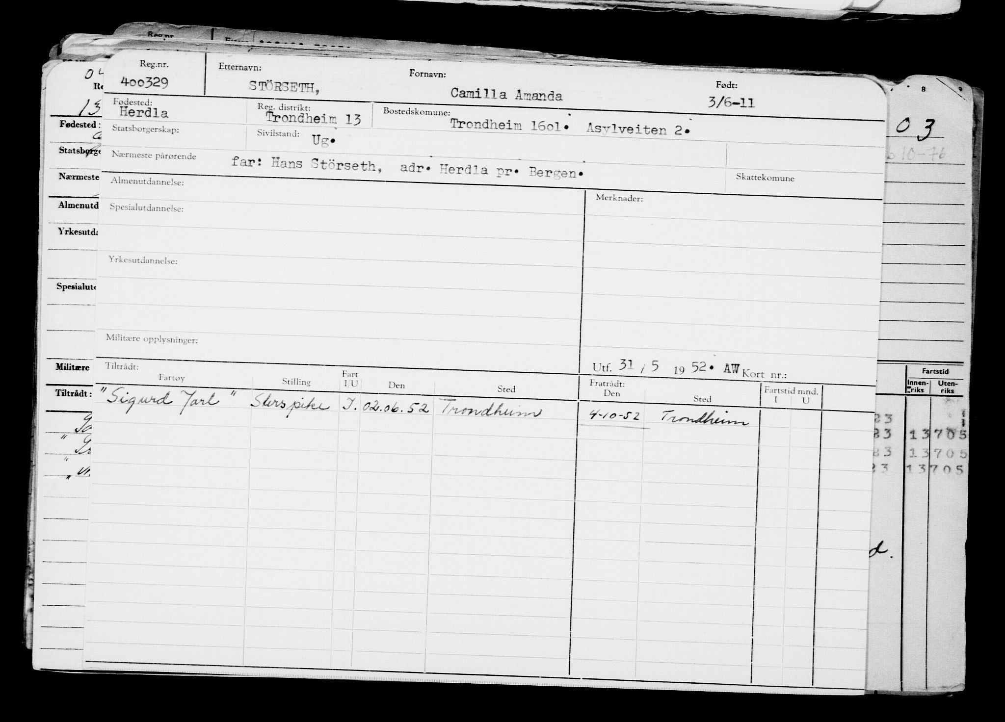 Direktoratet for sjømenn, AV/RA-S-3545/G/Gb/L0097: Hovedkort, 1911, s. 35