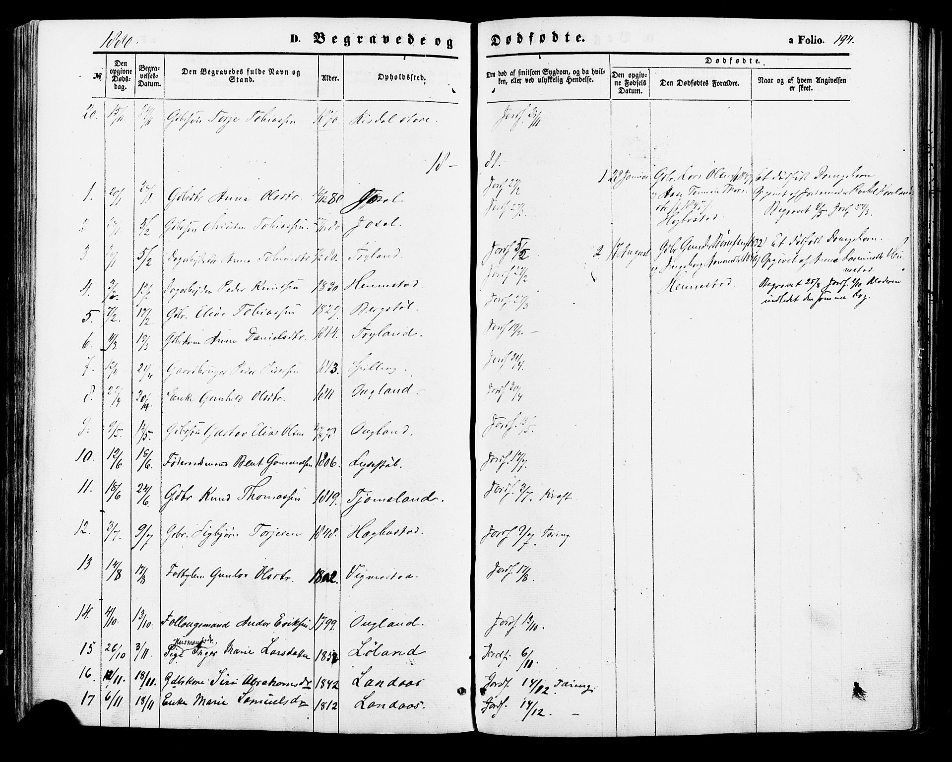Nord-Audnedal sokneprestkontor, SAK/1111-0032/F/Fa/Fab/L0002: Ministerialbok nr. A 2, 1859-1882, s. 194