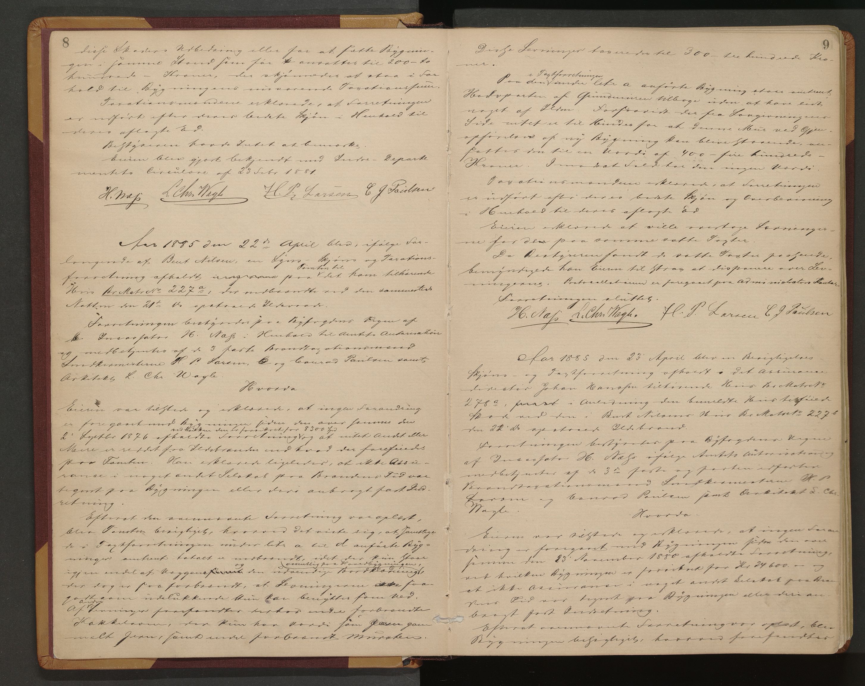 Norges Brannkasse Arendal, AV/SAK-2241-0002/F/Fa/L0021: Branntakstprotokoll nr. 19 med matrikkelnummerregister, 1884-1897
