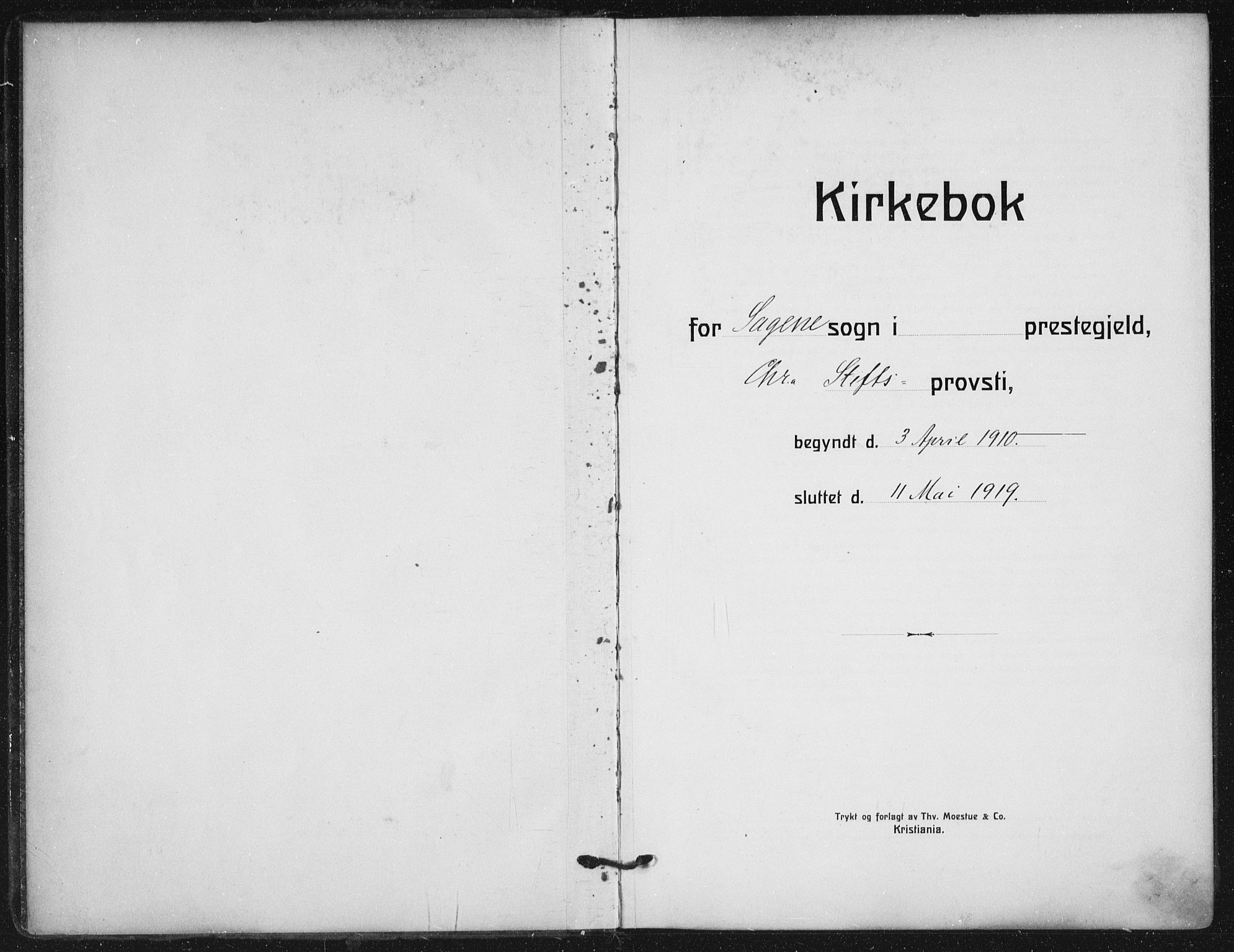 Sagene prestekontor Kirkebøker, SAO/A-10796/F/L0008: Ministerialbok nr. 8, 1910-1919