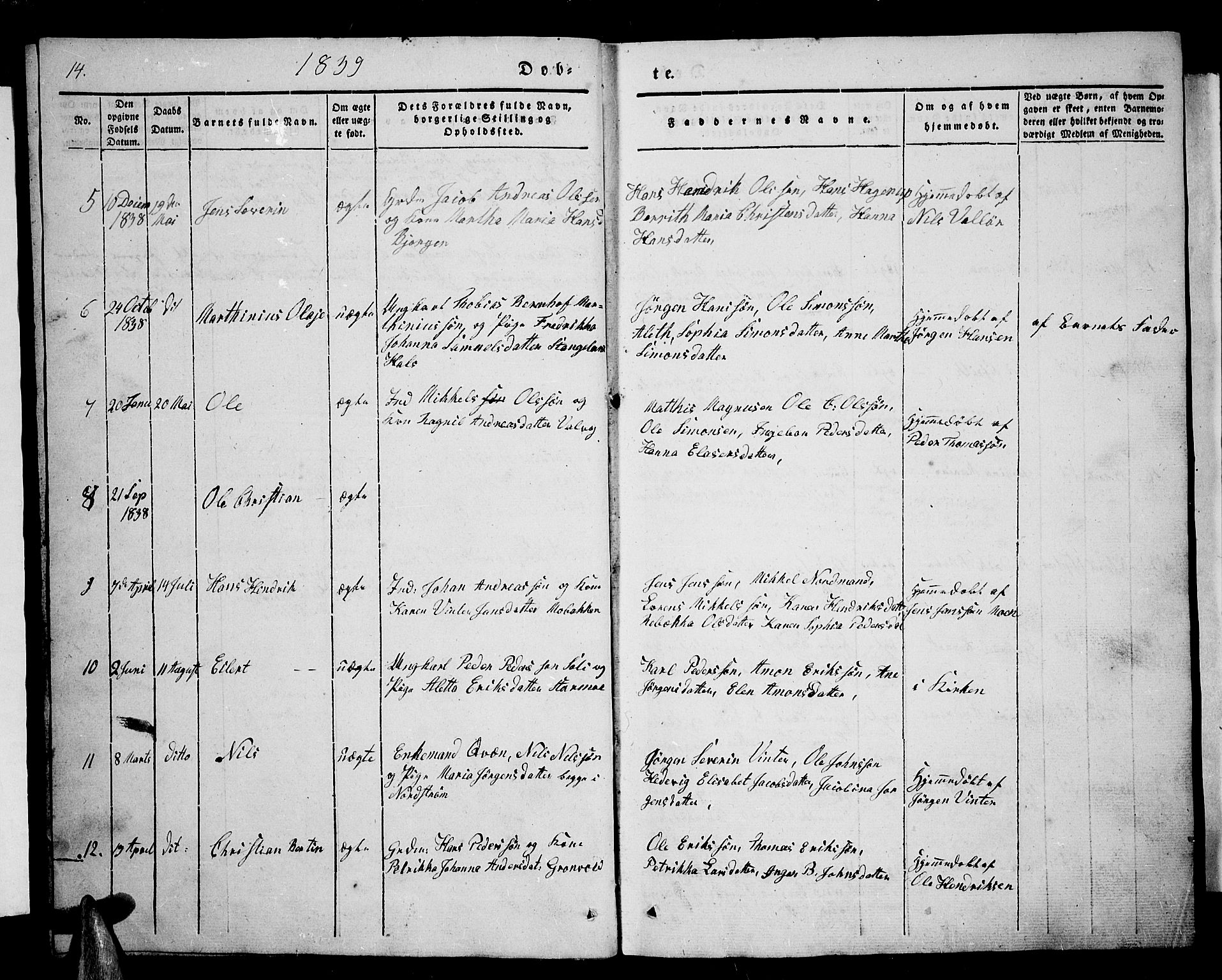 Tranøy sokneprestkontor, SATØ/S-1313/I/Ia/Iab/L0001klokker: Klokkerbok nr. 1, 1835-1853, s. 14