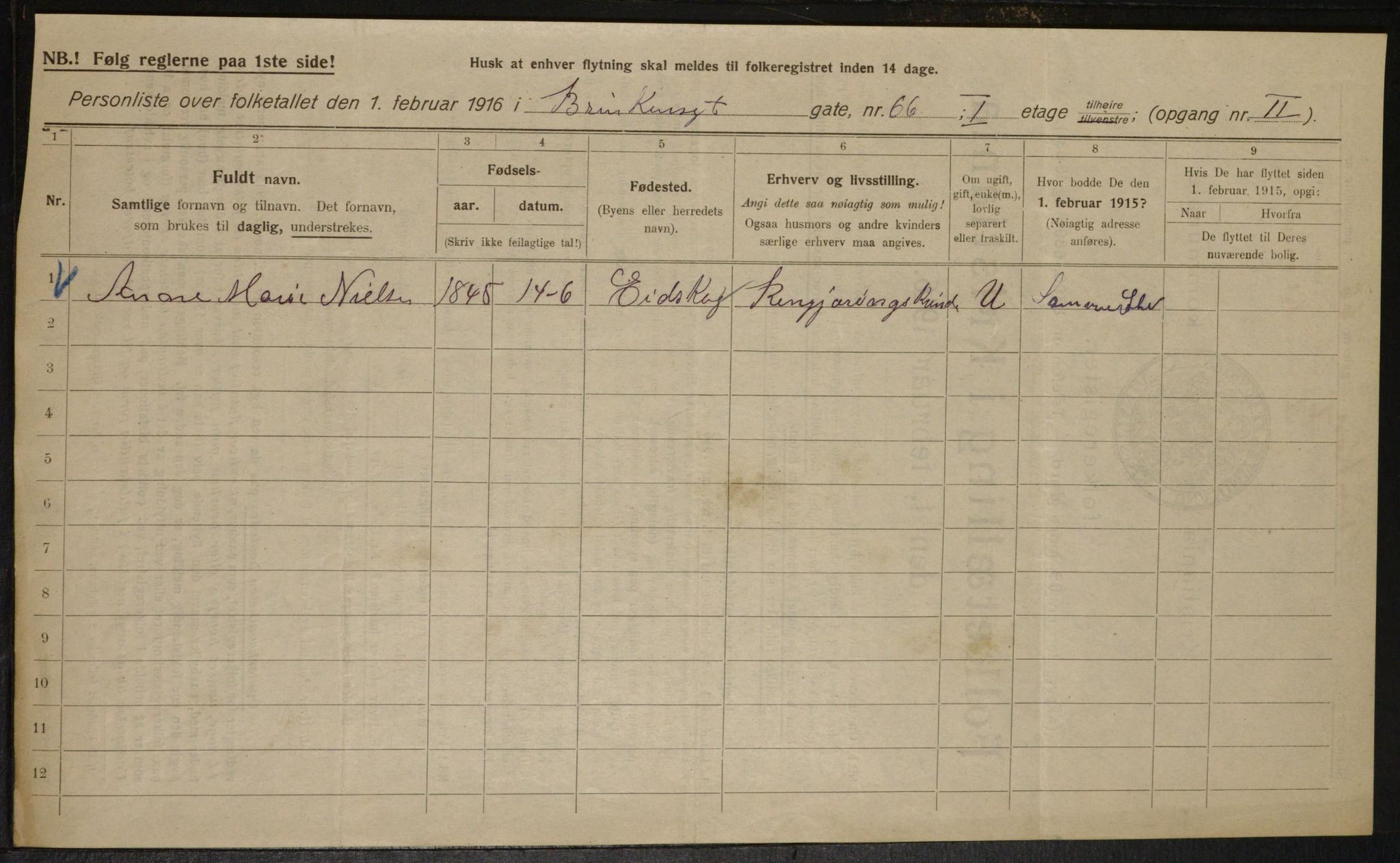 OBA, Kommunal folketelling 1.2.1916 for Kristiania, 1916, s. 9284
