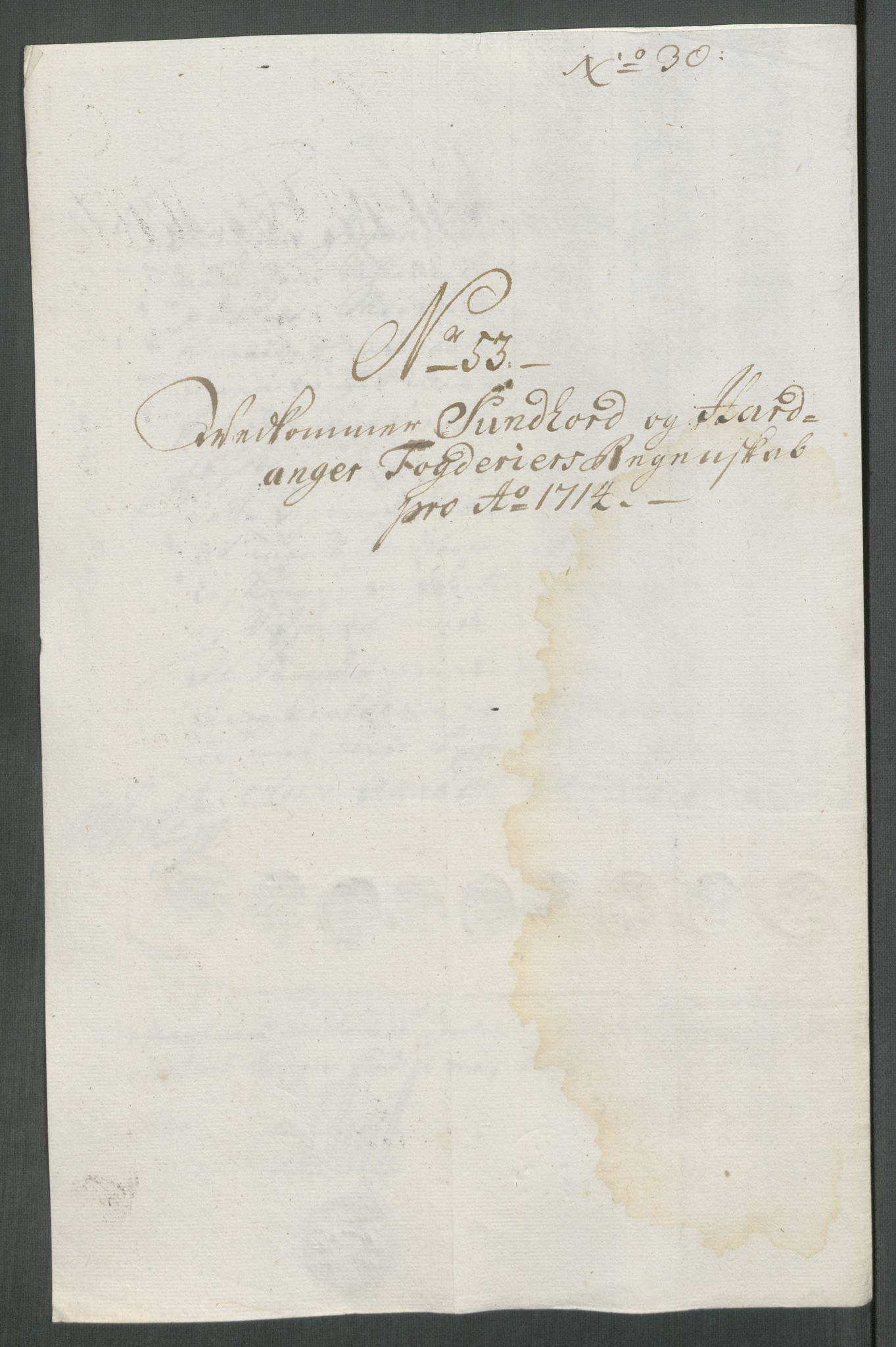 Rentekammeret inntil 1814, Reviderte regnskaper, Fogderegnskap, AV/RA-EA-4092/R48/L2990: Fogderegnskap Sunnhordland og Hardanger, 1714, s. 327