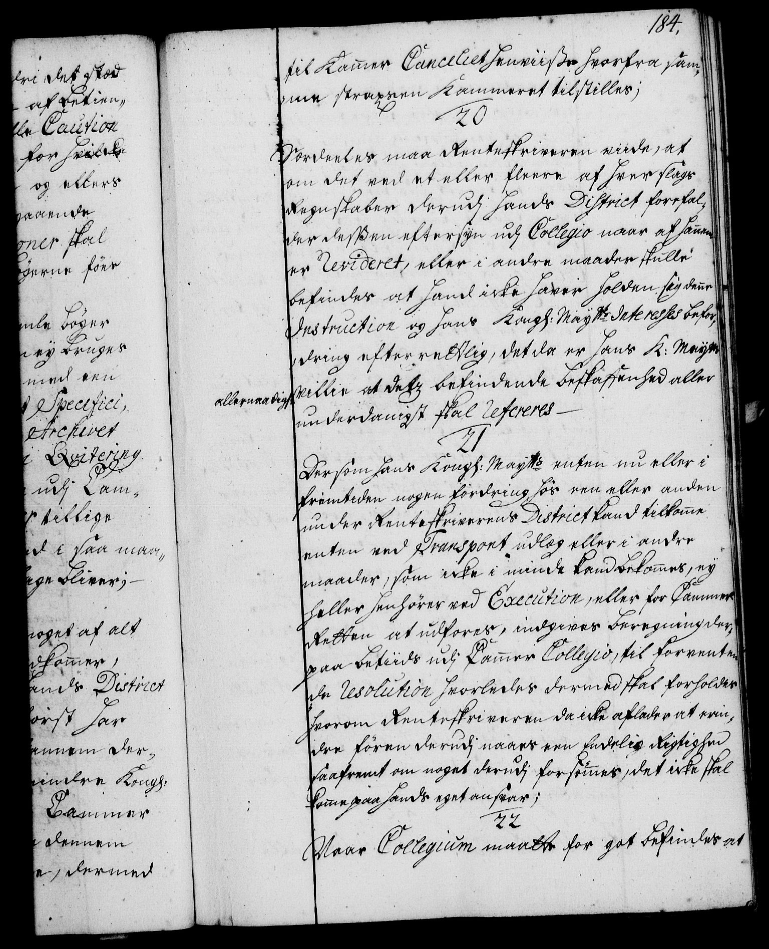 Rentekammeret, Kammerkanselliet, RA/EA-3111/G/Gg/Ggi/L0002: Norsk instruksjonsprotokoll med register (merket RK 53.35), 1729-1751, s. 184