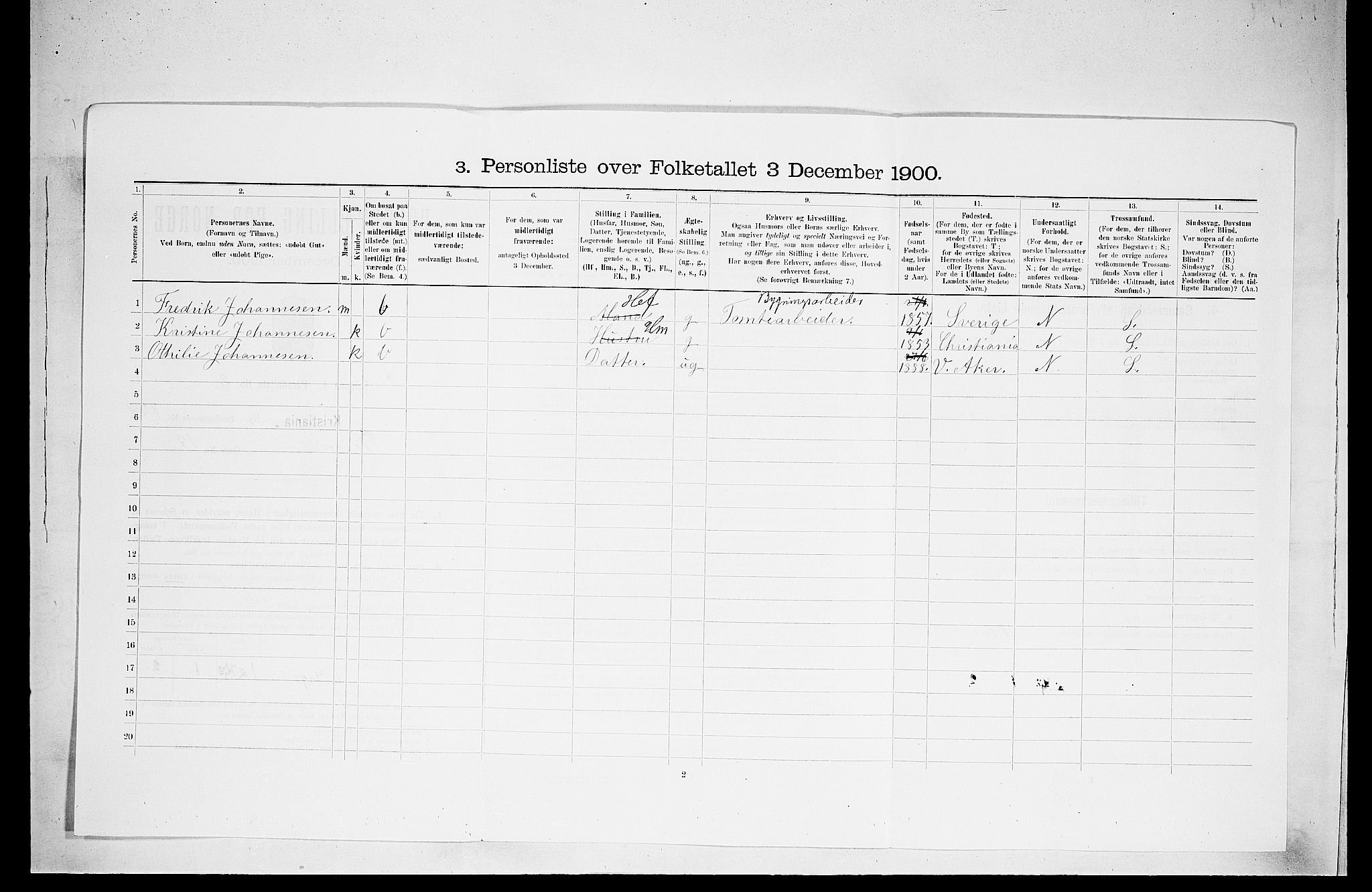 SAO, Folketelling 1900 for 0301 Kristiania kjøpstad, 1900, s. 28070