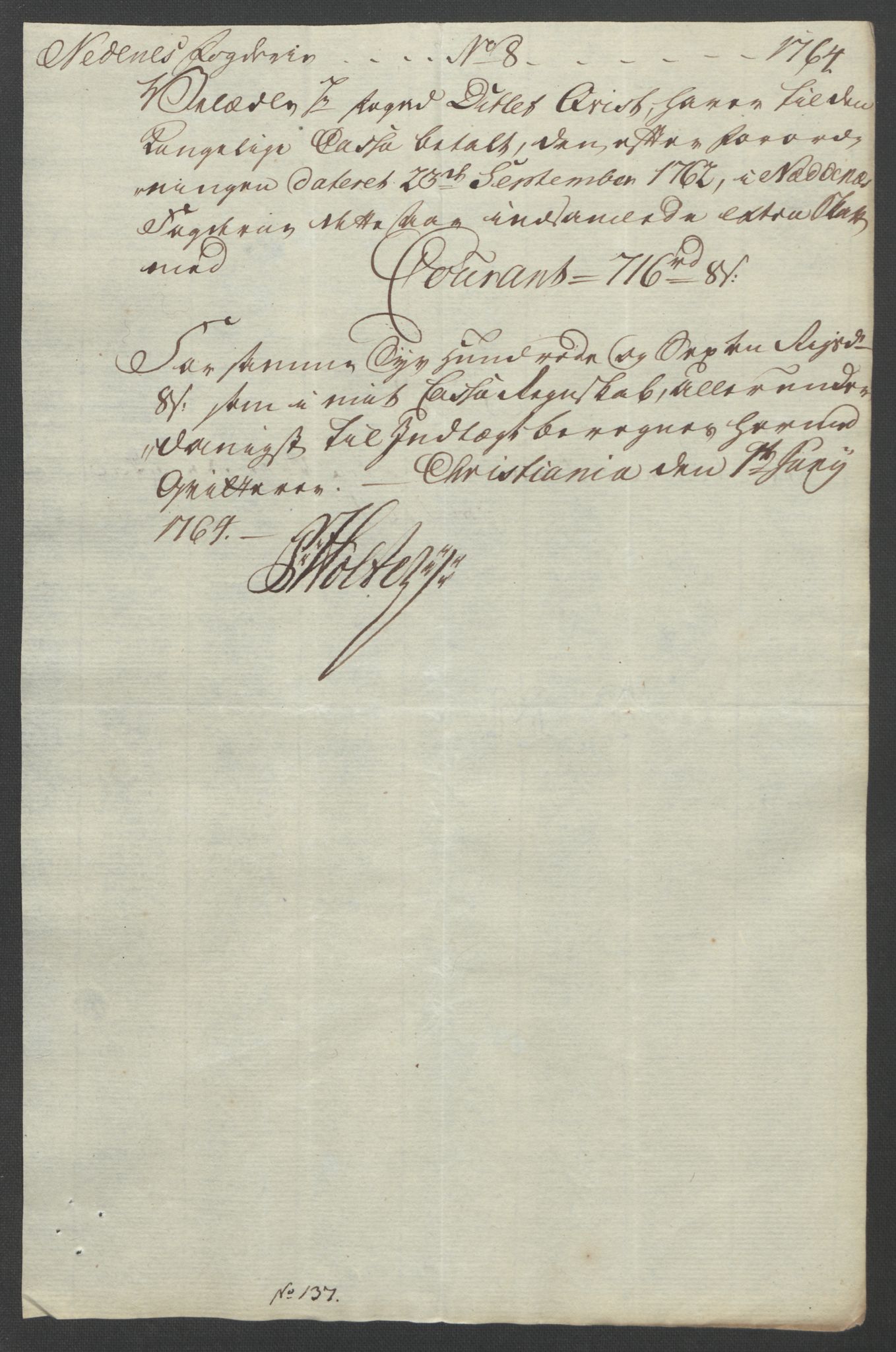 Rentekammeret inntil 1814, Reviderte regnskaper, Fogderegnskap, AV/RA-EA-4092/R39/L2424: Ekstraskatten Nedenes, 1762-1767, s. 109