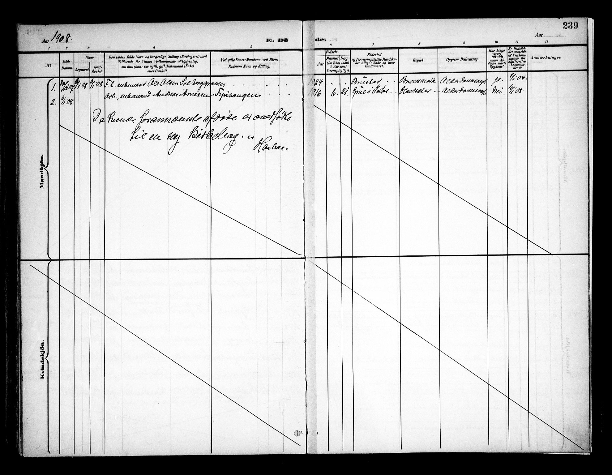 Eidsvoll prestekontor Kirkebøker, AV/SAO-A-10888/F/Fa/L0006: Ministerialbok nr. I 6, 1900-1907, s. 239