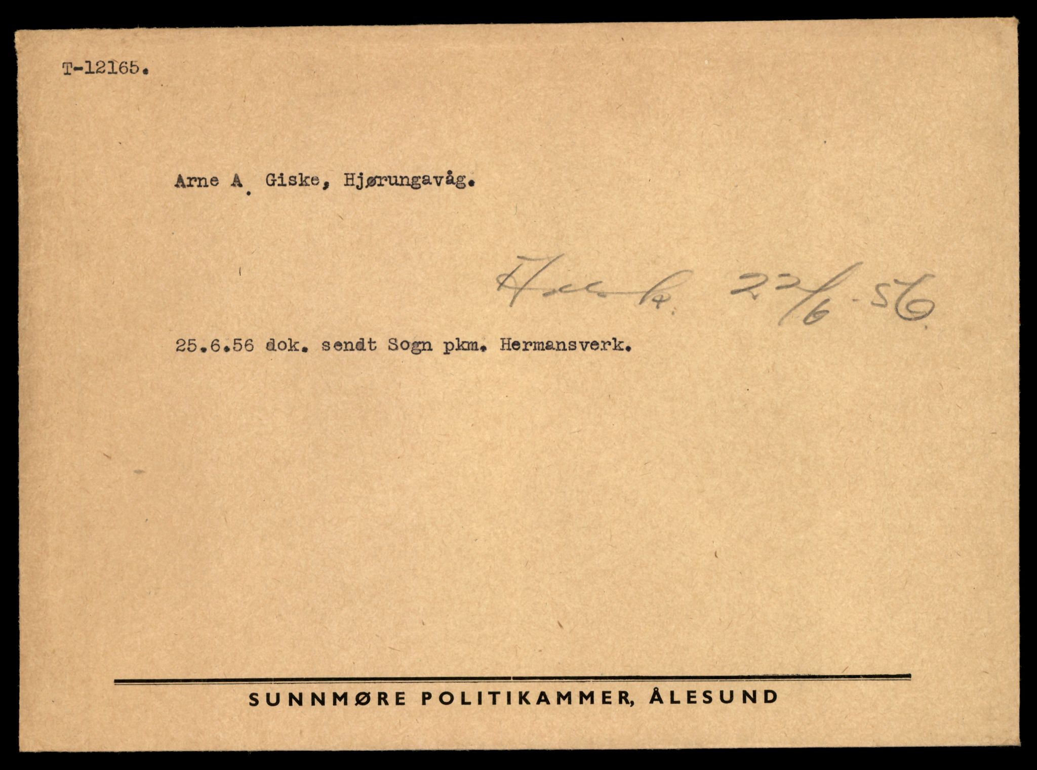 Møre og Romsdal vegkontor - Ålesund trafikkstasjon, AV/SAT-A-4099/F/Fe/L0033: Registreringskort for kjøretøy T 12151 - T 12474, 1927-1998, s. 275