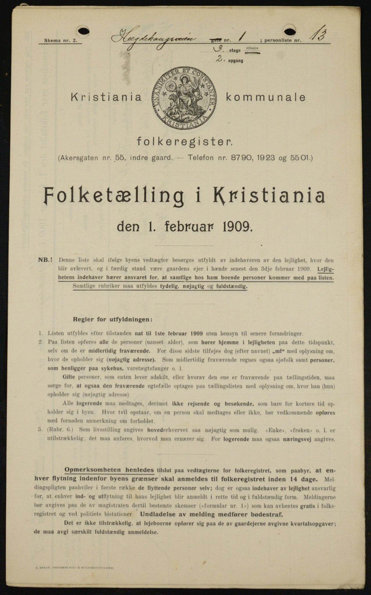 OBA, Kommunal folketelling 1.2.1909 for Kristiania kjøpstad, 1909, s. 32573