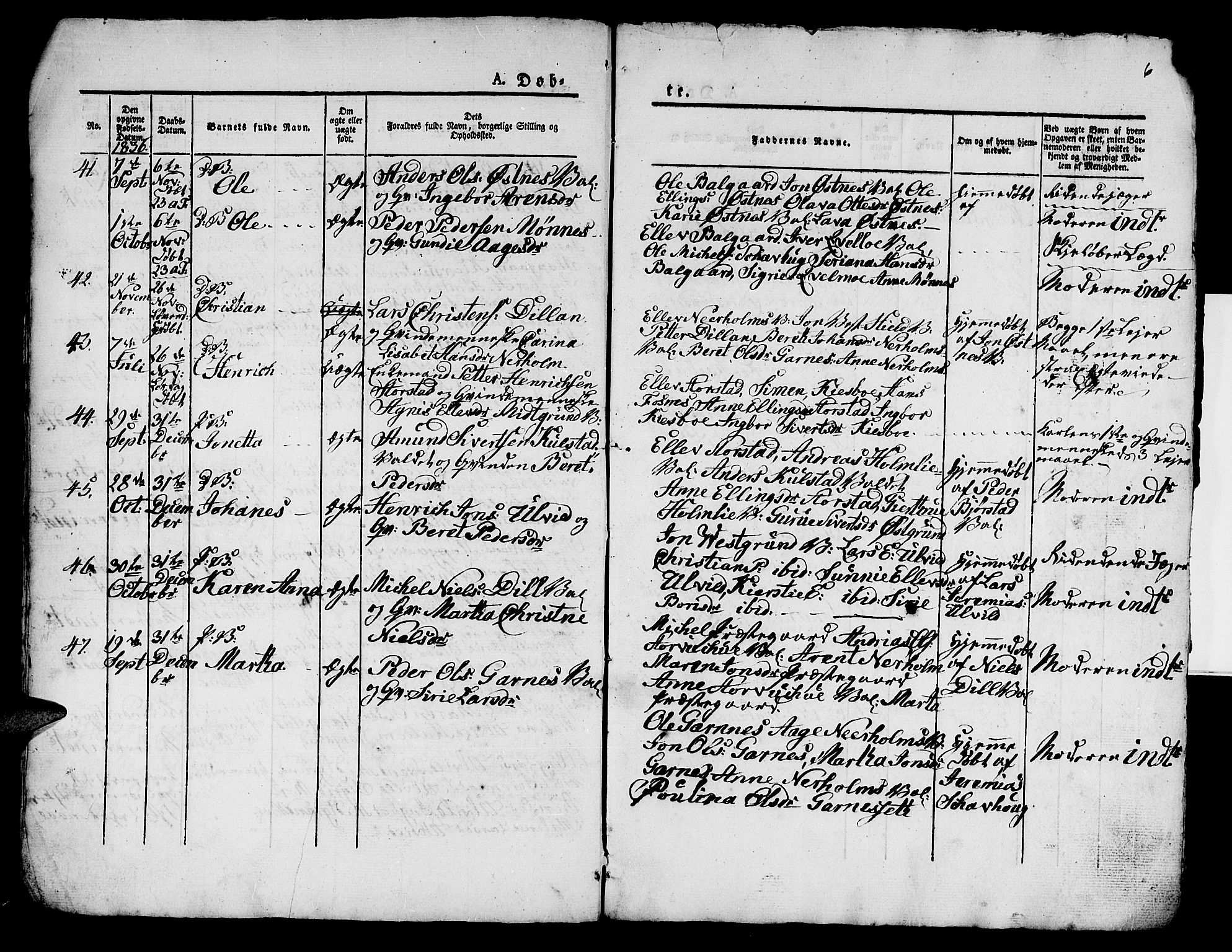 Ministerialprotokoller, klokkerbøker og fødselsregistre - Nord-Trøndelag, SAT/A-1458/724/L0266: Klokkerbok nr. 724C02, 1836-1843, s. 6