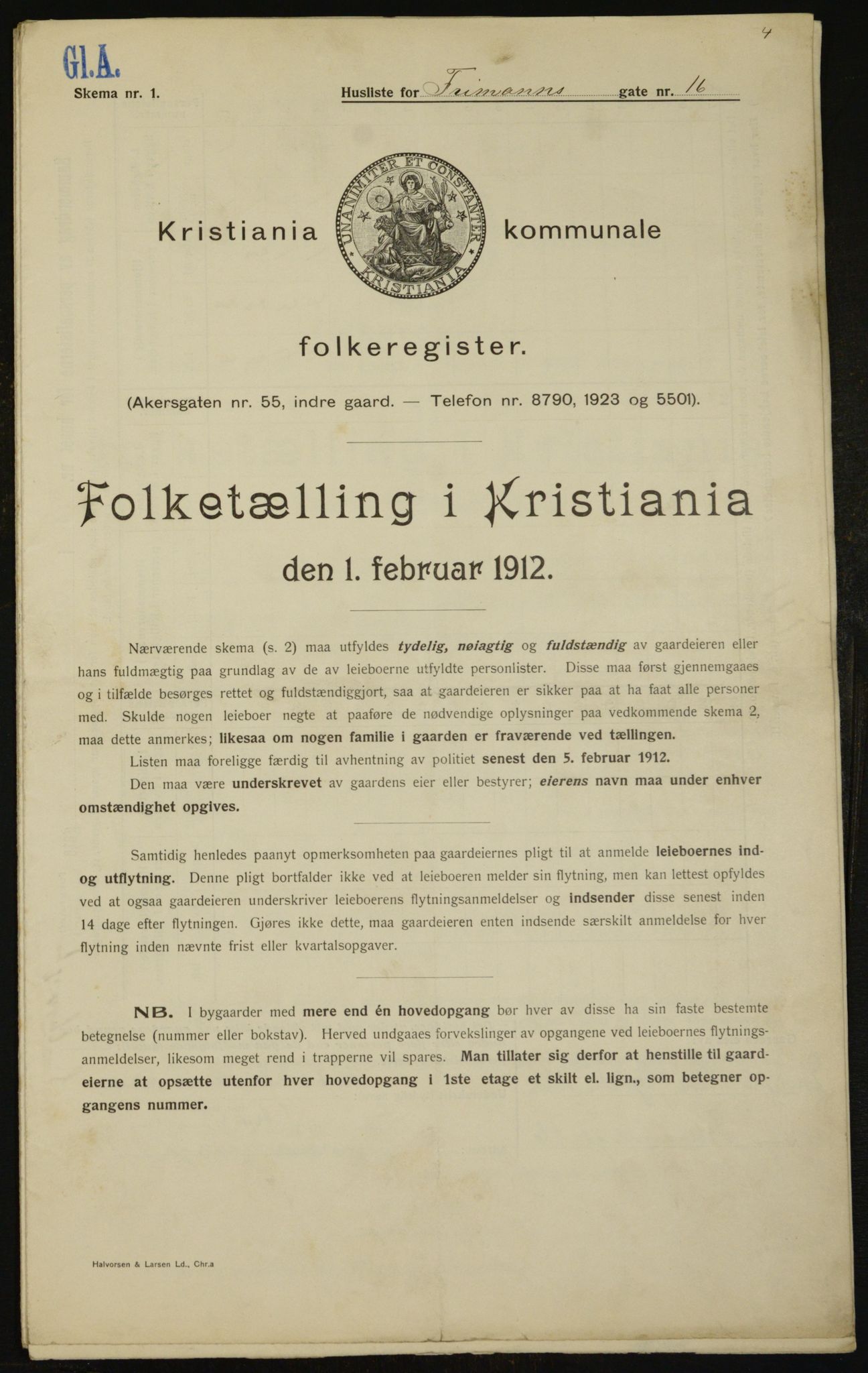 OBA, Kommunal folketelling 1.2.1912 for Kristiania, 1912, s. 26804