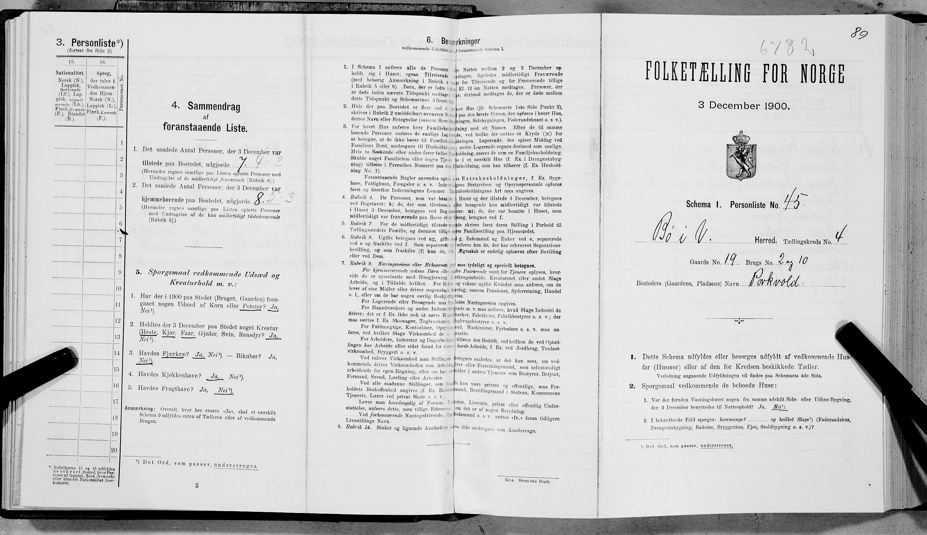 SAT, Folketelling 1900 for 1867 Bø herred, 1900, s. 499