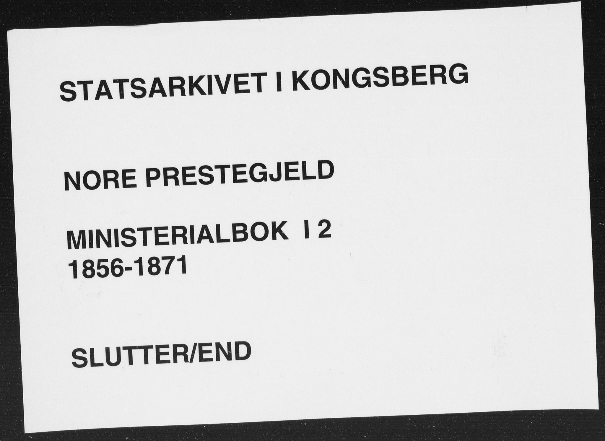 Nore kirkebøker, SAKO/A-238/F/Fa/L0002: Ministerialbok nr. I 2, 1856-1871