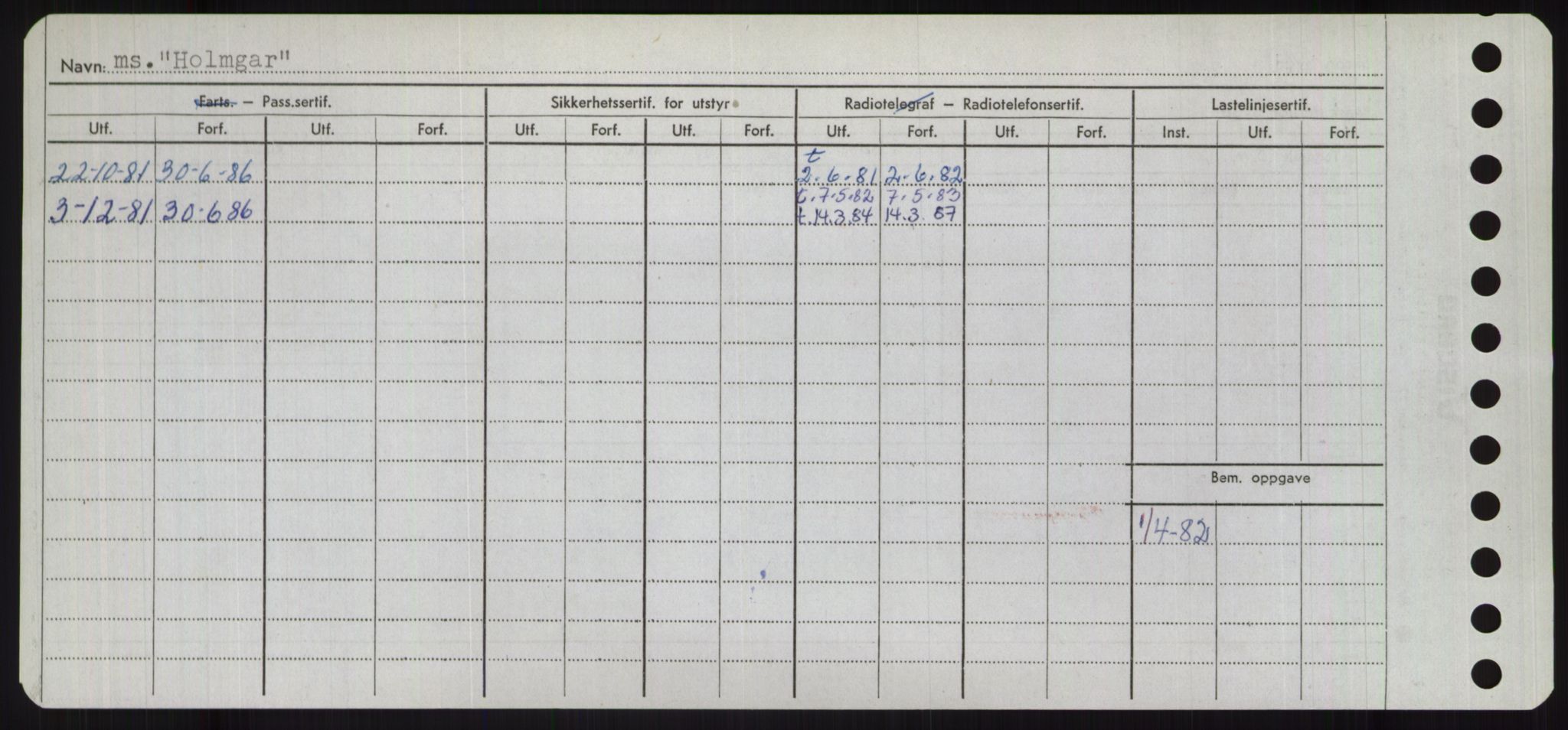 Sjøfartsdirektoratet med forløpere, Skipsmålingen, RA/S-1627/H/Ha/L0003/0001: Fartøy, Hilm-Mar / Fartøy, Hilm-Kol, s. 62