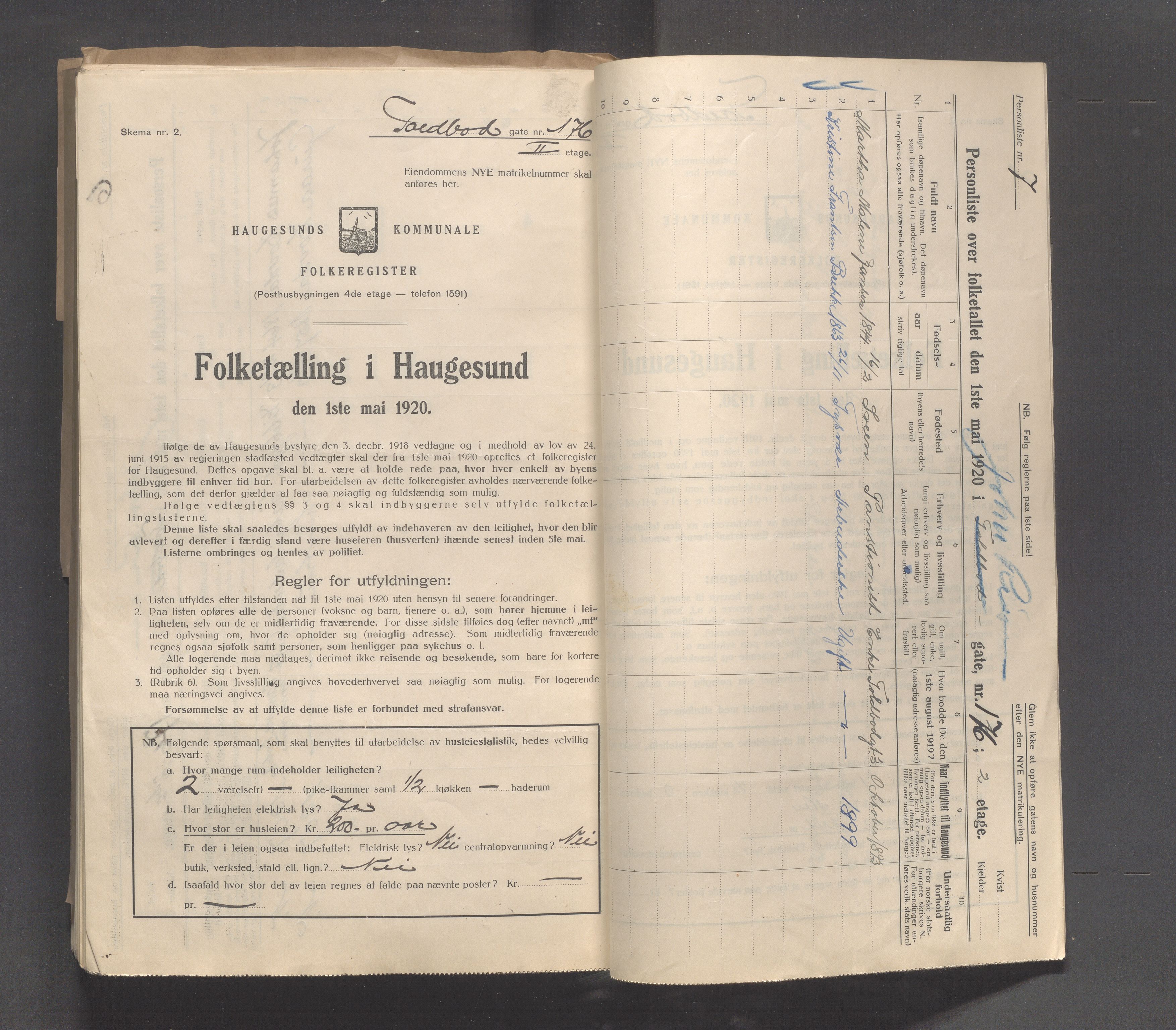 IKAR, Kommunal folketelling 1.5.1920 for Haugesund, 1920, s. 6732