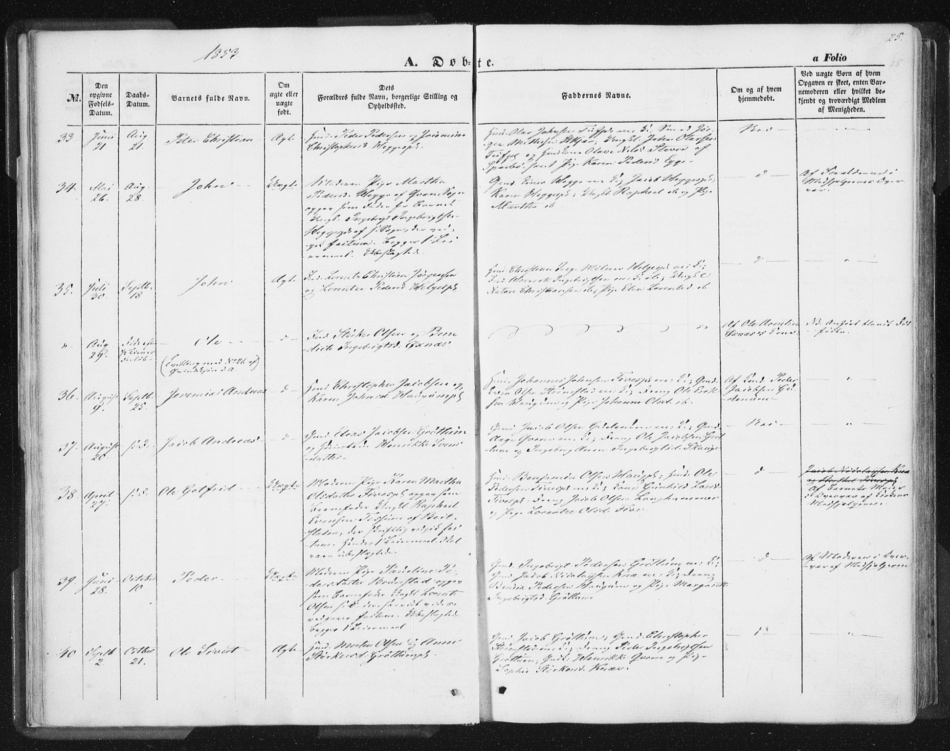 Ministerialprotokoller, klokkerbøker og fødselsregistre - Nord-Trøndelag, SAT/A-1458/746/L0446: Ministerialbok nr. 746A05, 1846-1859, s. 25